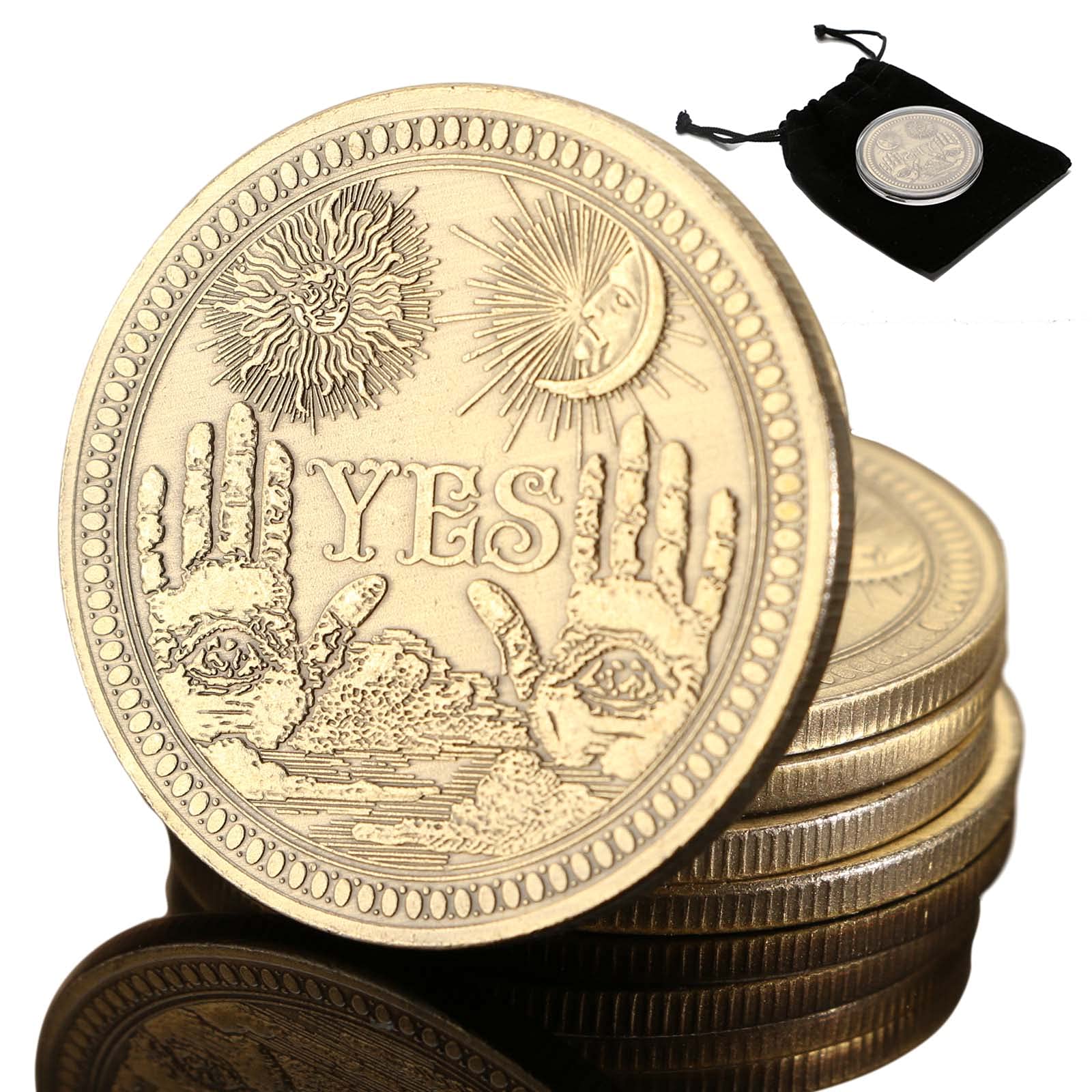 Yes No Coin Decision Maker - Novelty Collectible Challenge Coin for Commemorative Coin Collectors | Fun Flipping Game for Decision Making, Office Gifts & Party Games