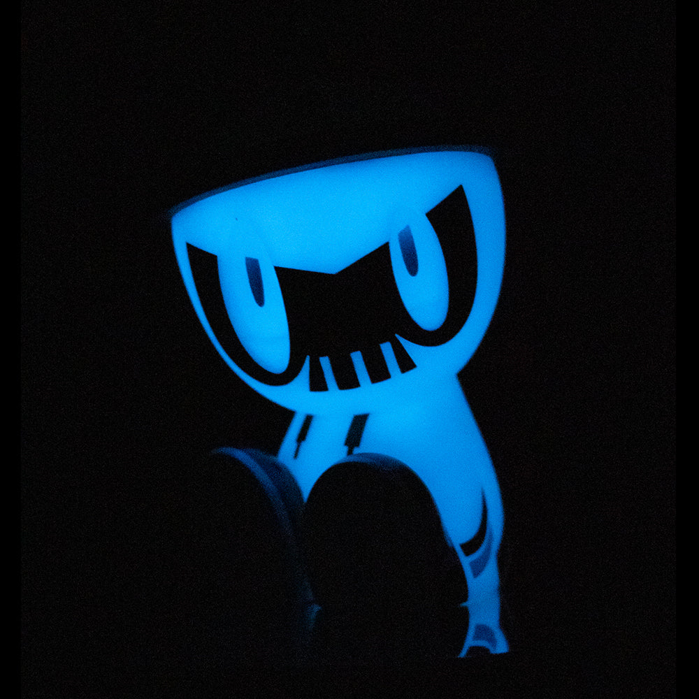 Ghost Mode GID Lil Qwiky Canbot by Quiccs x Czee13 - Glow in The Dark Collectible Toy Figure - Perfect for Art Collectors, Urban Vinyl Enthusiasts & Home Decor