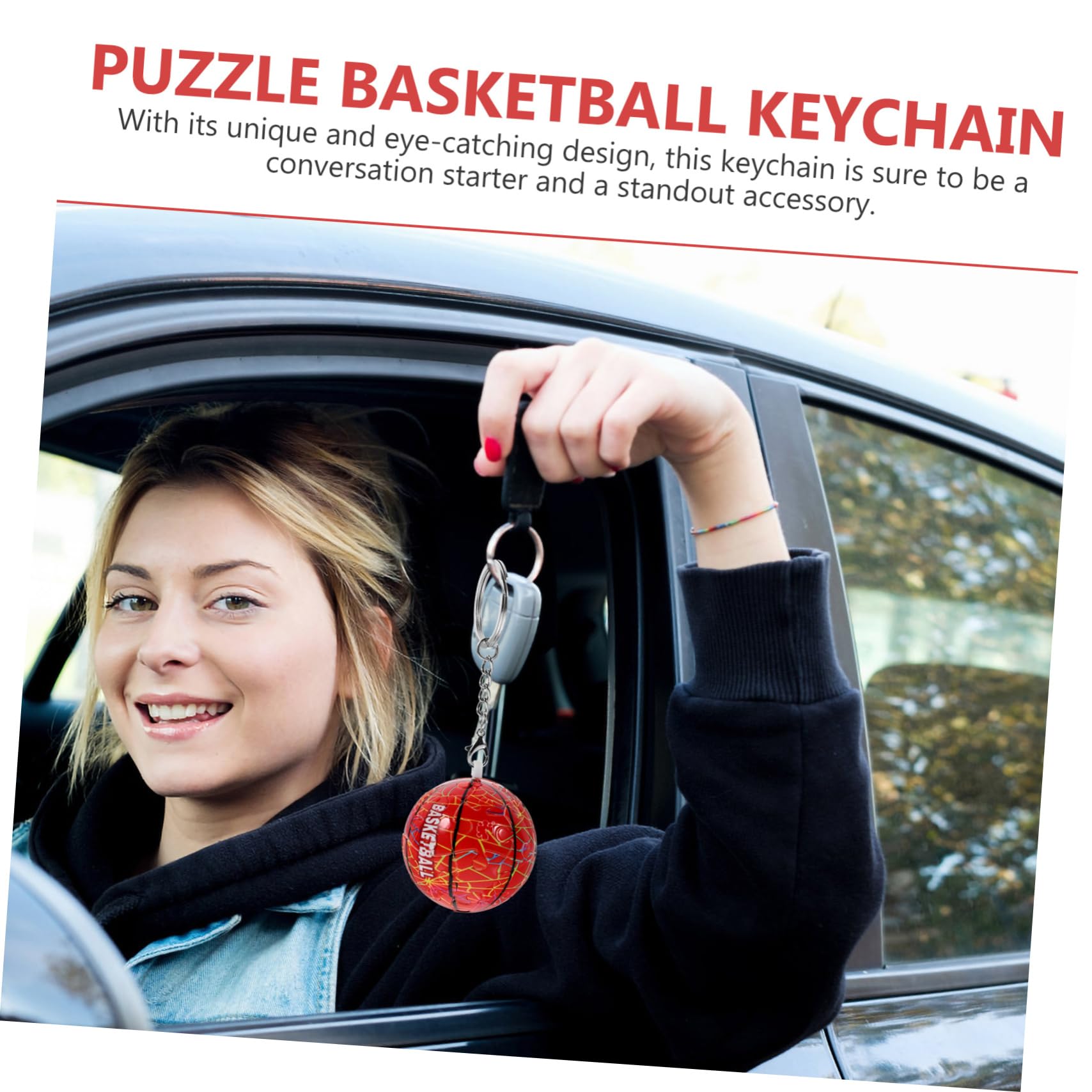 Basketball Keychain - Puzzle Pendant Keyring for Sports Fans