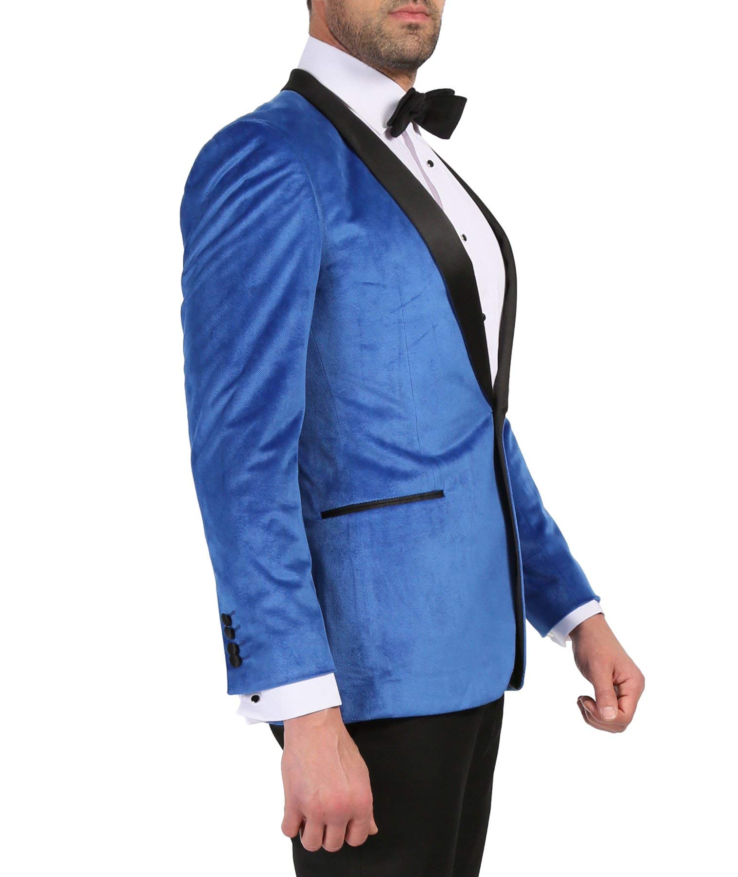Men’s Velvet Blazer - Single Button Wedding Tuxedo Jacket with Shawl Satin Lapel for Formal Events, Evening Wear & Groom Attire | Perfect for Weddings, Galas & Black Tie Dinners