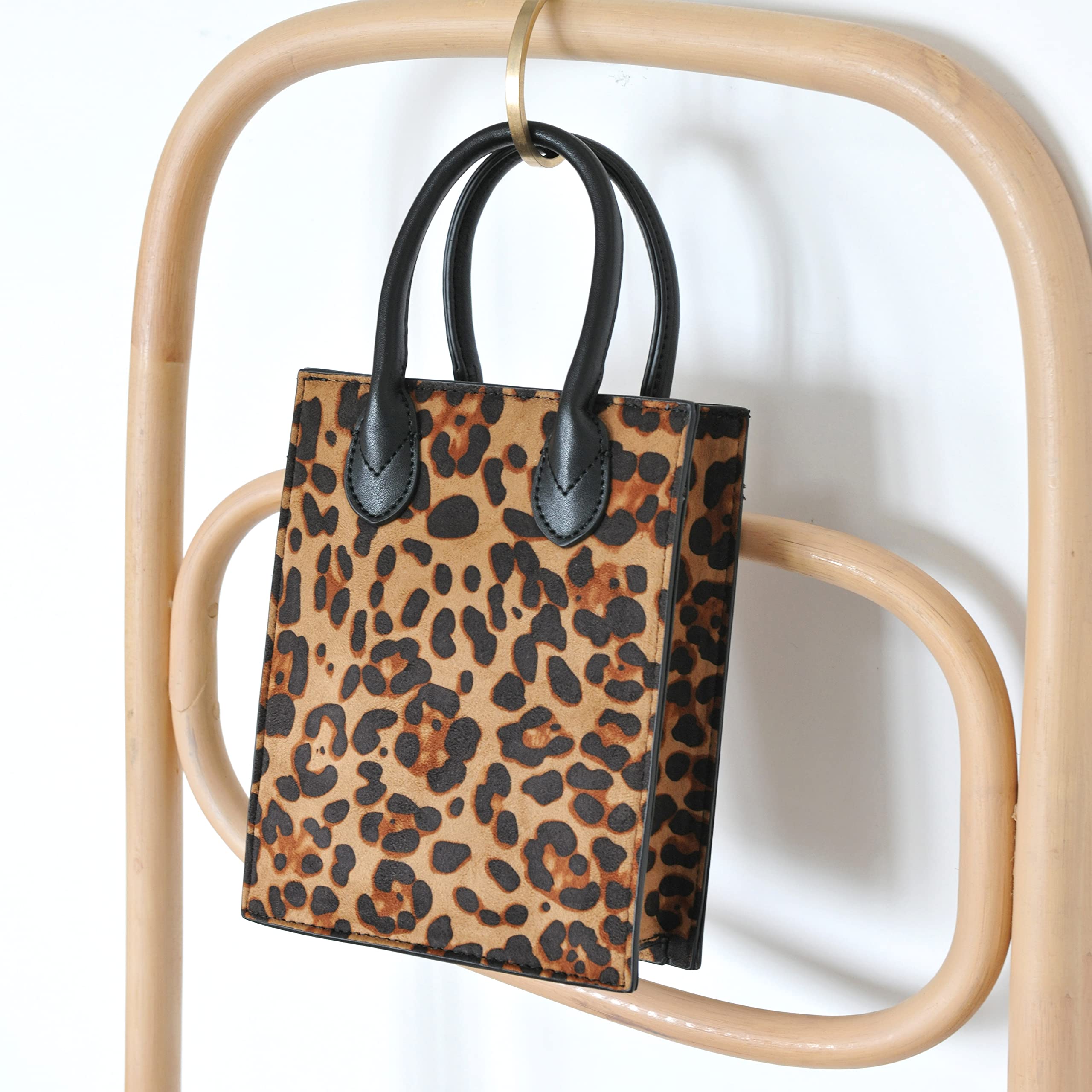 Leopard Print Shoulder Handbag Mini Tote Crossbody Purse for Women | Fashionable Animal Print Small Handbag for Daily Use, Shopping & Parties
