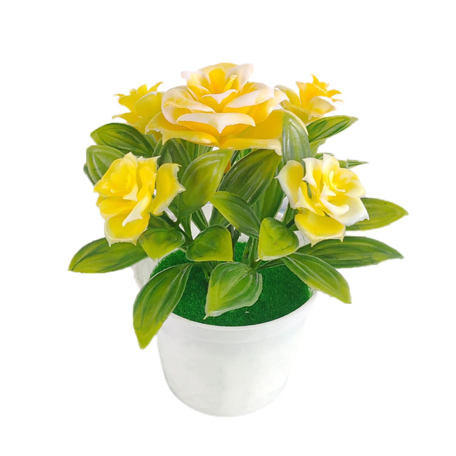 Artificial Flowers in Vase - Yellow Fake Floral Arrangement for Table Decor, Kitchen & Dining Room Centerpiece