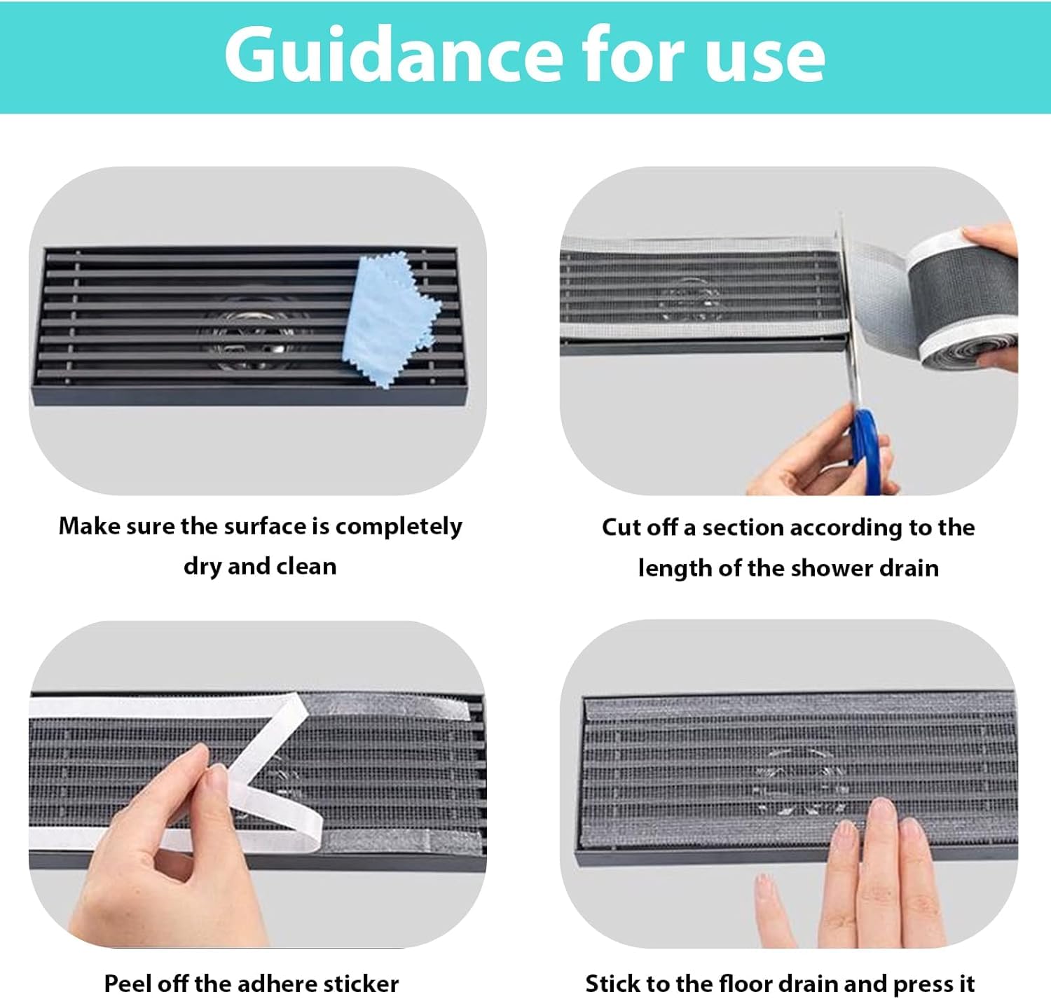 KriVat Disposable Shower Drain Stickers - Self-Adhesive Hair Catcher Mesh for Bathroom & Kitchen Sink, 7cm x 5m Roll with Cleaning Shovel - Prevent Clogs & Keep Drains Clean - Perfect for Homes, Apartments & Hotels