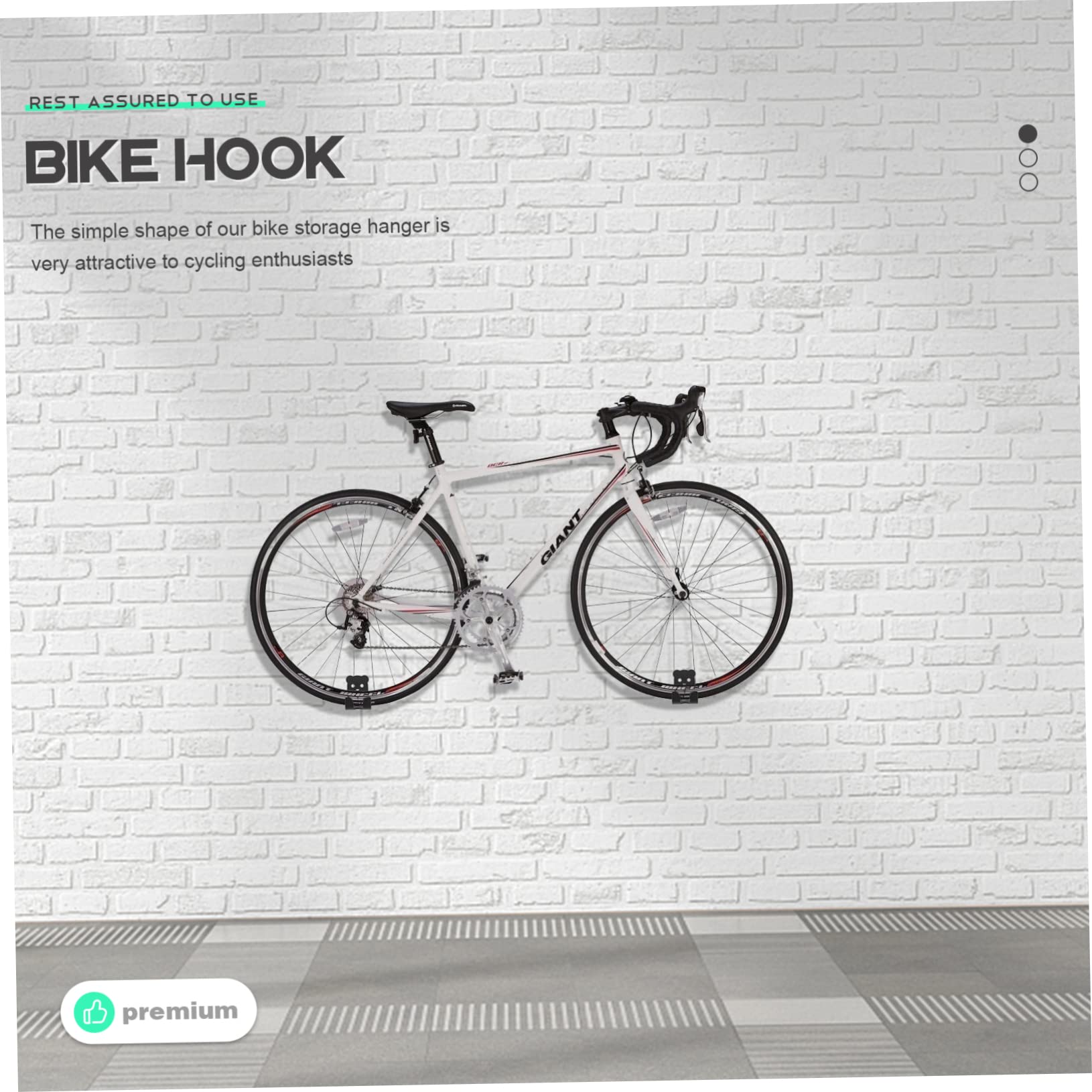 Heavy Duty Bike Wall Hanger - Indoor Bike Rack for Garage Storage, Bike Hook & Hanger for Mountain, Road & Kids Bicycles - Perfect for Home, Gym & Garage Organization