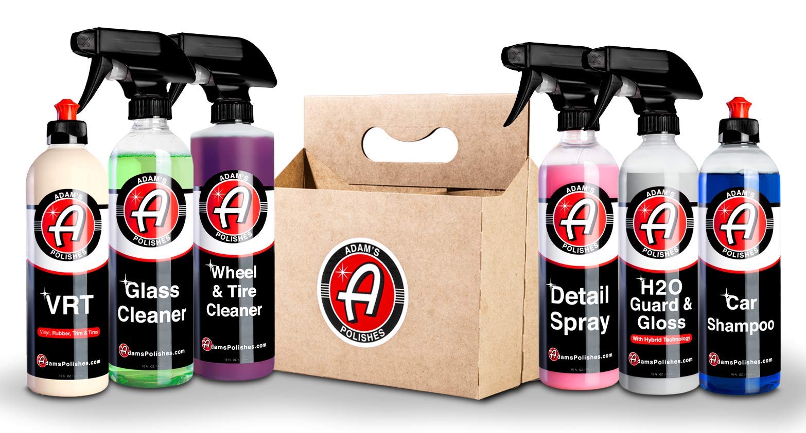 Adam's Polishes Exterior 6-Pack Car Detailing Kit - Professional Clean, Polish, Wax & Protect for Cars, Trucks & SUVs - Perfect for Showroom Shine & Long-Term Vehicle Protection