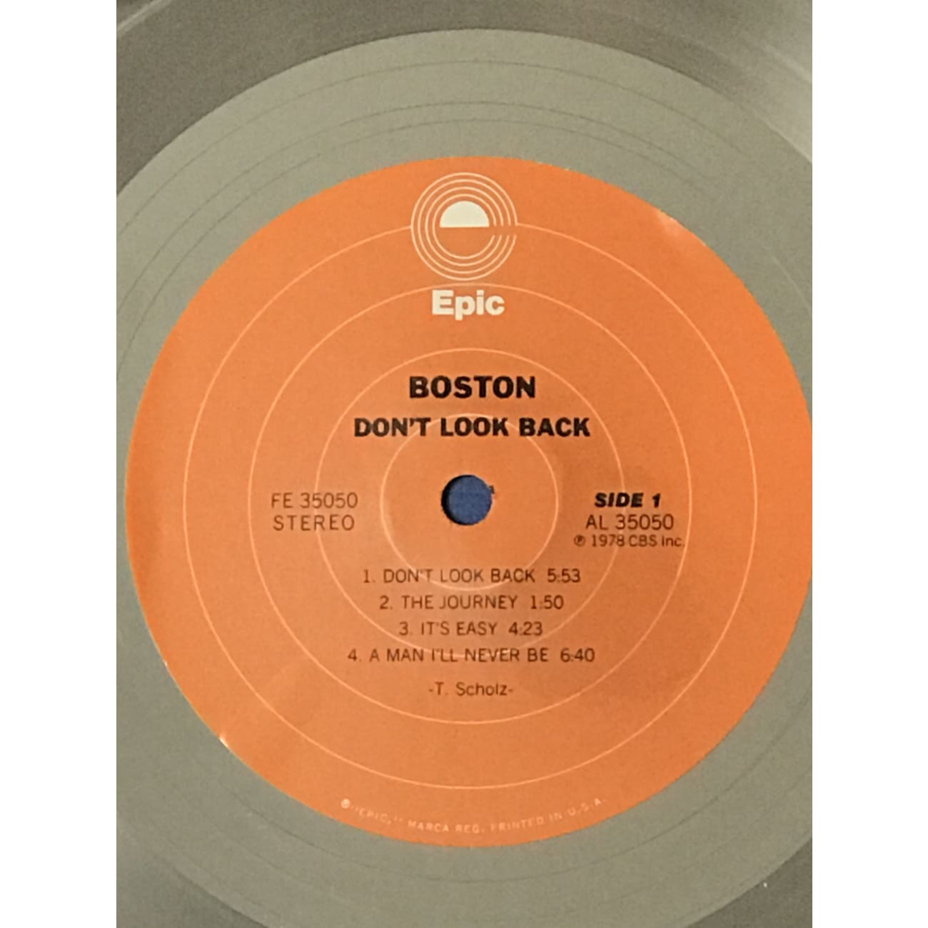Rare Boston Don't Look Back RIAA 4x Multi Platinum Album Award - Perfect for Music Collectors & Rock Memorabilia Displays