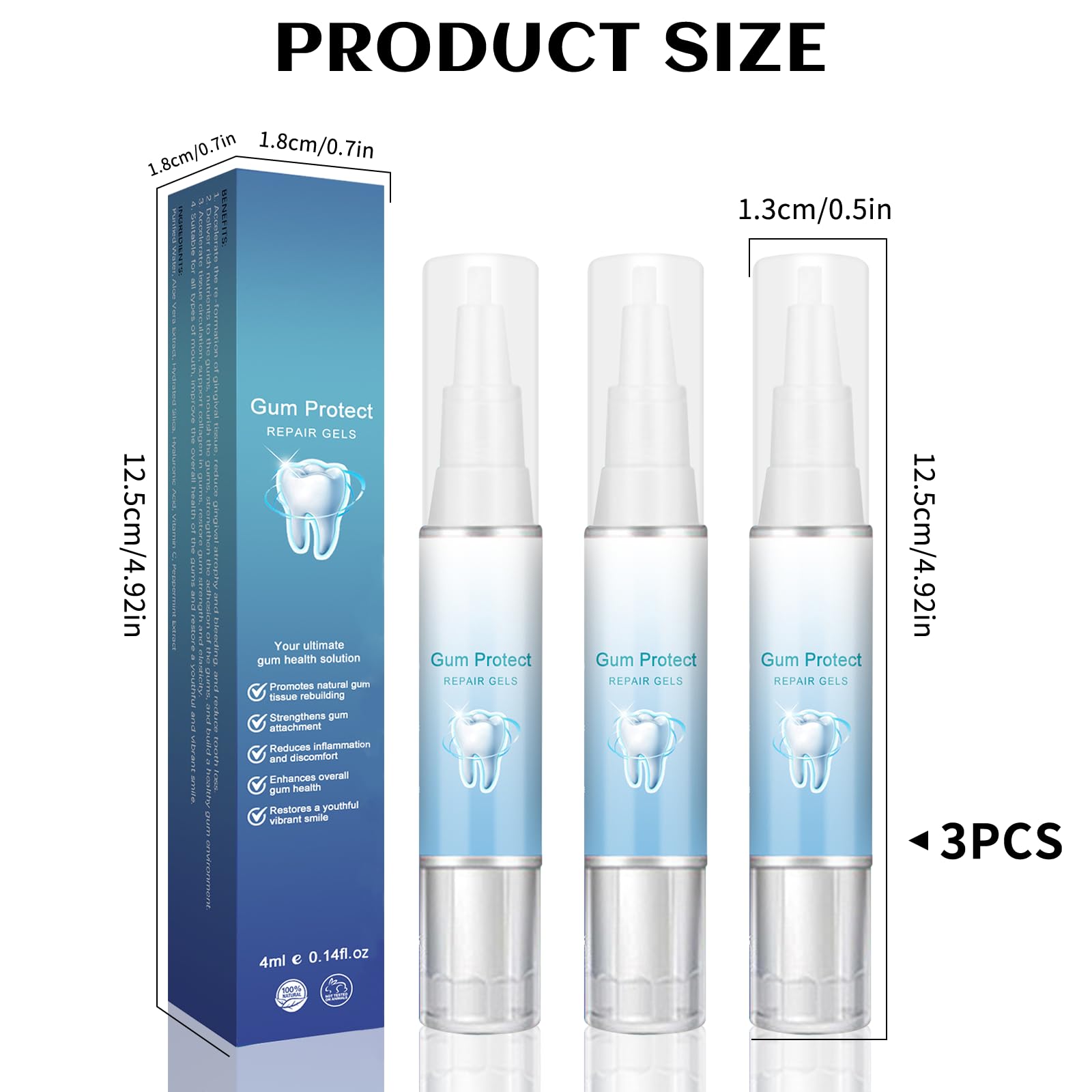 3 Pack Teeth Repair Gel - Whitening Essence & Gum Therapy for Sensitive Teeth | Stain Remover & Gum Shield Treatment for Healthy Gums | Perfect for Daily Oral Care & Teeth Whitening at Home