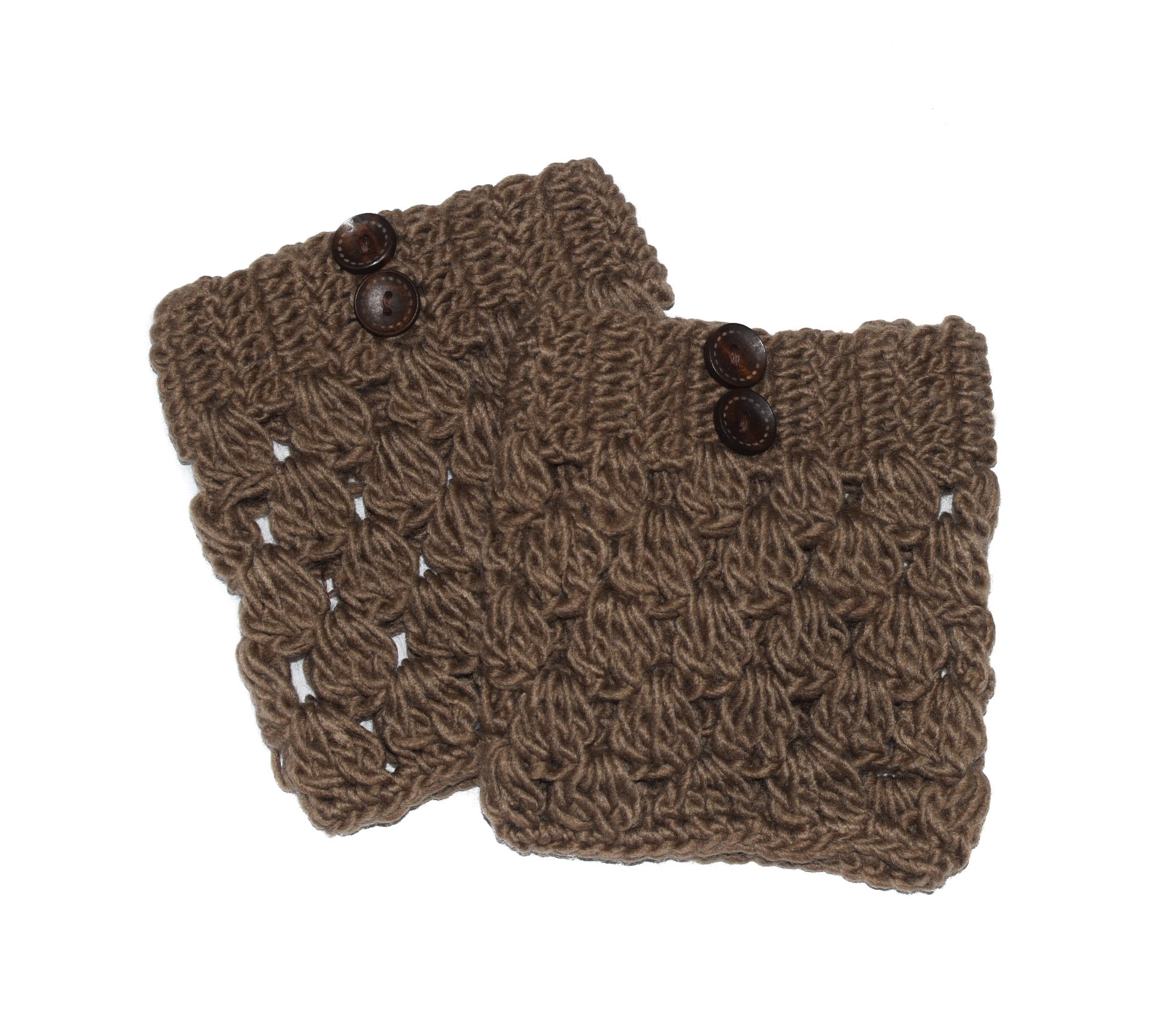 Women's Crochet Leg Warmers & Boot Cuffs - Winter Knit Checkered Design with Decorative Buttons | Cozy Fashion Accessory for Cold Weather, Outdoors & Stylish Outfits