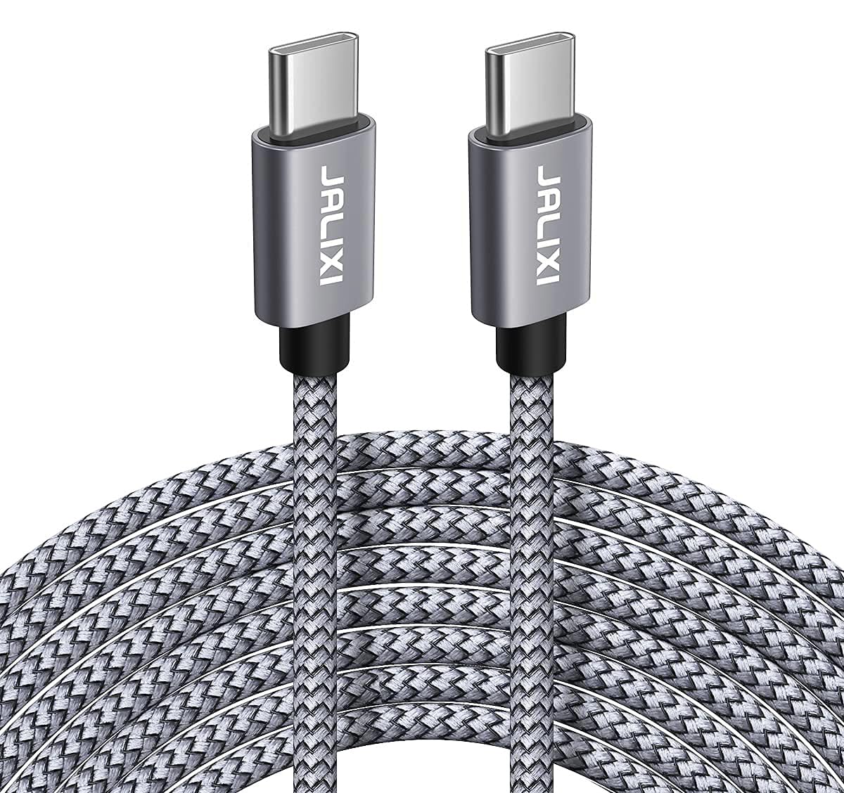 JALIXI 6.6ft USB C to USB C Cable 60W Fast Charging, Nylon Braided Type C Charger Cord for Playstation 5/PS5 Slim Controller, Nintendo Switch, Samsung Galaxy S24/S23 Ultra, Google Pixel - Perfect for Gaming & Travel Charging