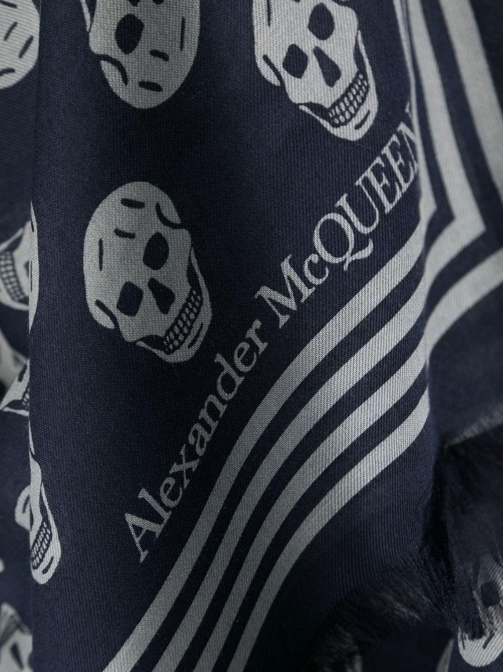 Alexander McQueen Blue Scarves - Luxury Cashmere & Silk Blend for Women - Perfect for Winter Fashion, Office Wear & Gift Giving