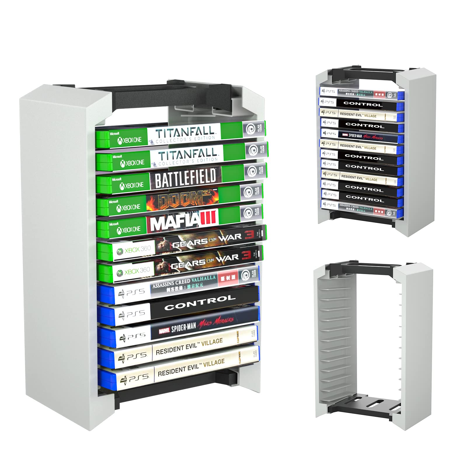 PS5 Game Holder Storage - 12 Tier Vertical Organizer for PlayStation 5 Discs & Cases | Perfect for Gaming Room Organization & Media Shelf Display