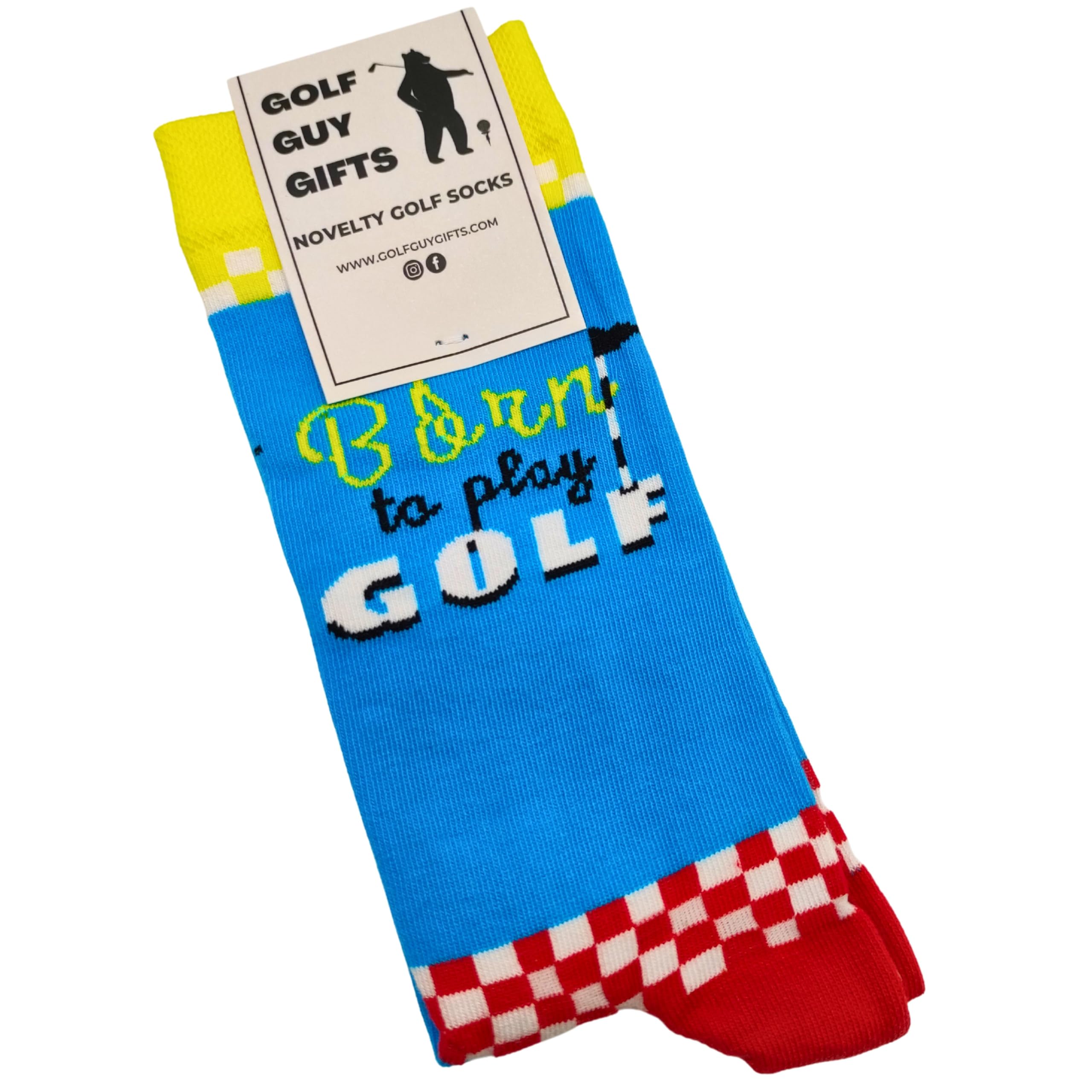Funny Golf Socks for Men - Born to Play Golf Novelty Socks | Lucky Golf Gift for Golfers | Colorful & Comfortable | Perfect for Golf Tournaments & Casual Wear