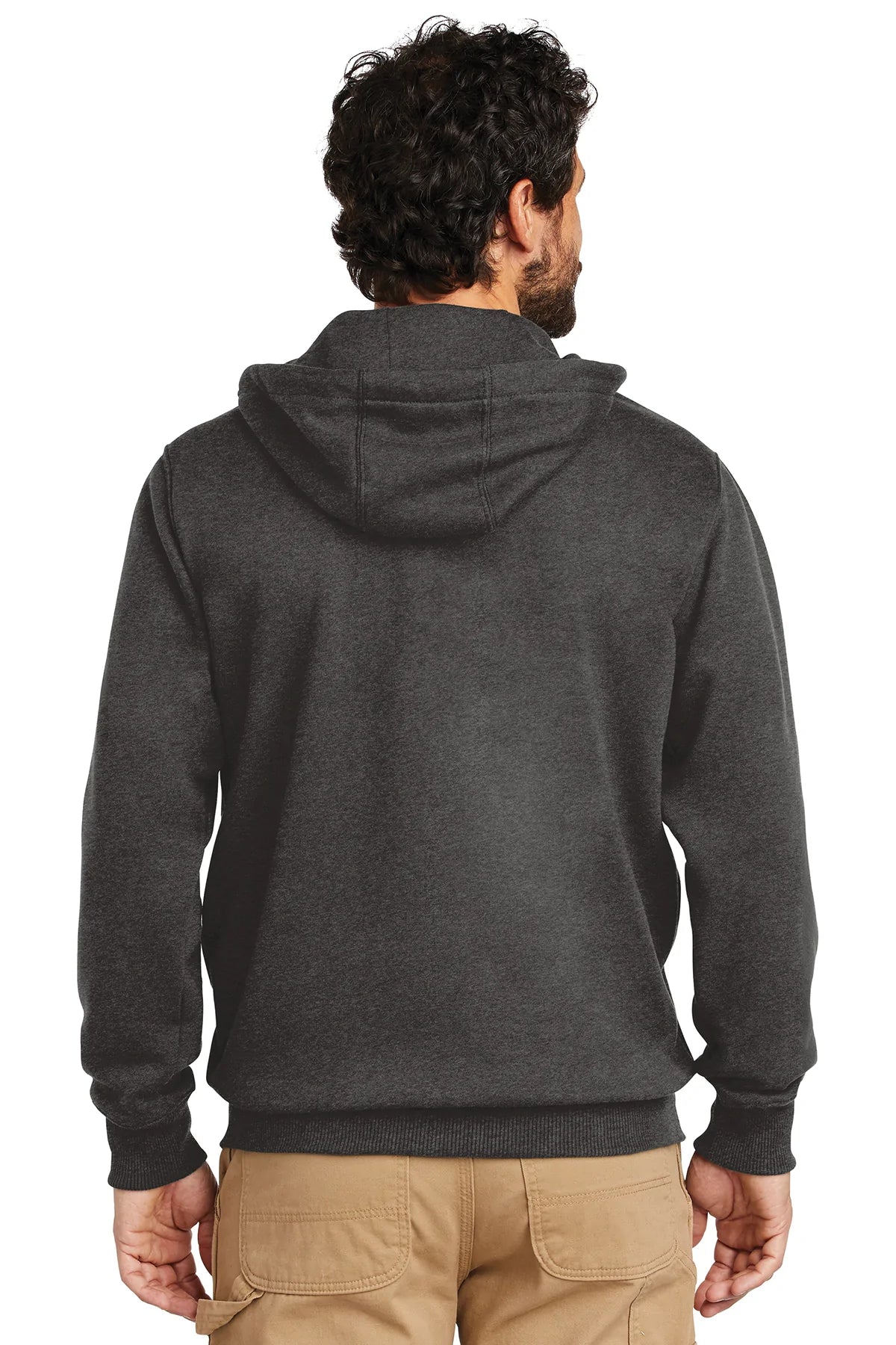 Carhartt Rain Defender Paxton Custom Zip Hoodies for Men - Water-Resistant Carbon Heather Pullover for Outdoor Work & Casual Wear