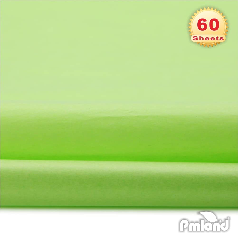 PMLAND Bright Green Gift Wrapping Tissue Paper - 20