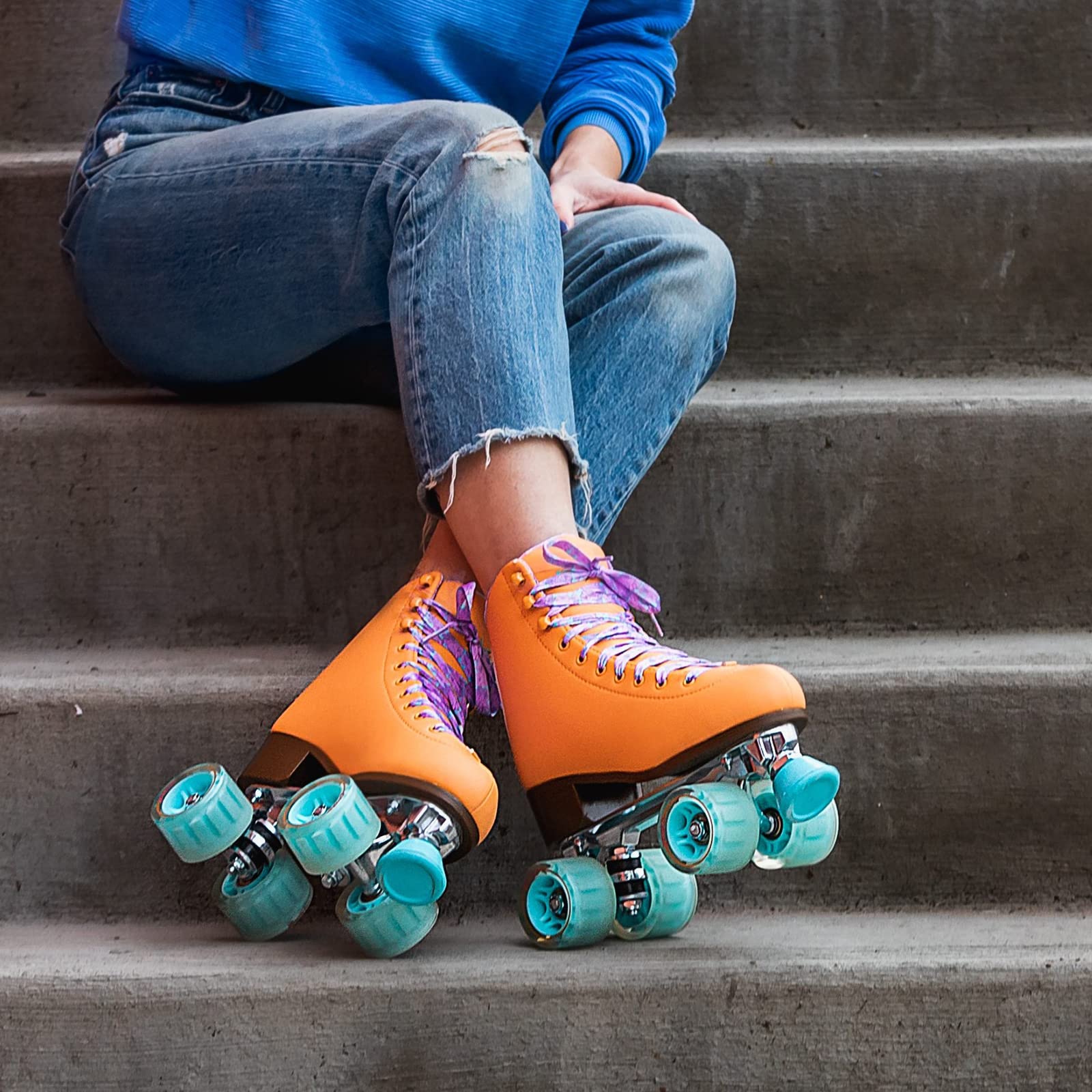 Lenexa Savanna Roller Skates for Kids & Women - Adjustable Quad Roller Skates for Girls & Adults - Perfect for Indoor & Outdoor Skating, Rinks, Parks & Birthday Parties