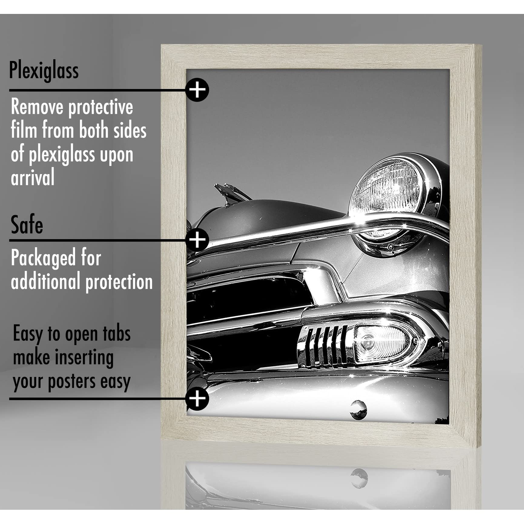Americanflat 17x17 Black Square Picture Frame - Wall Display for Photos & Art