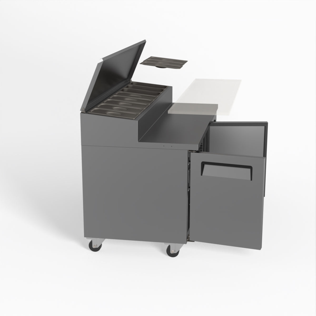 AG 2 Door Saladette Refrigerator with 8 x 1/3 GN Trays - Commercial Kitchen & Restaurant Use