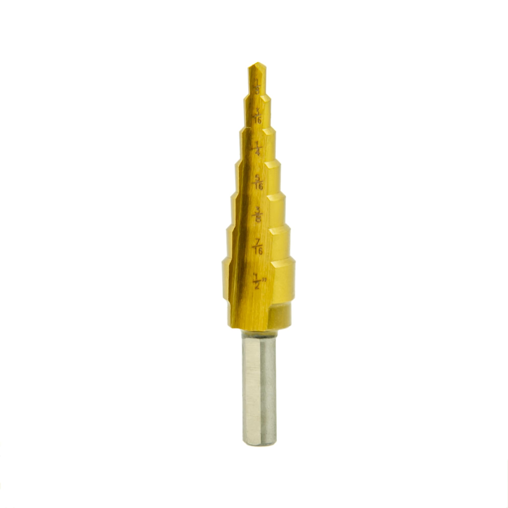 Titanium High Speed Steel Step Drill Bit Set - Heavy Duty Unibit for Metal, Wood, Plastic (1/8