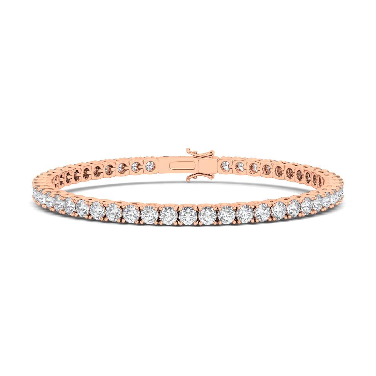 4 Prong Round Cut Diamond Tennis Bracelet for Women - Elegant 14K White Gold Diamond Bracelet for Wedding, Anniversary & Special Occasions