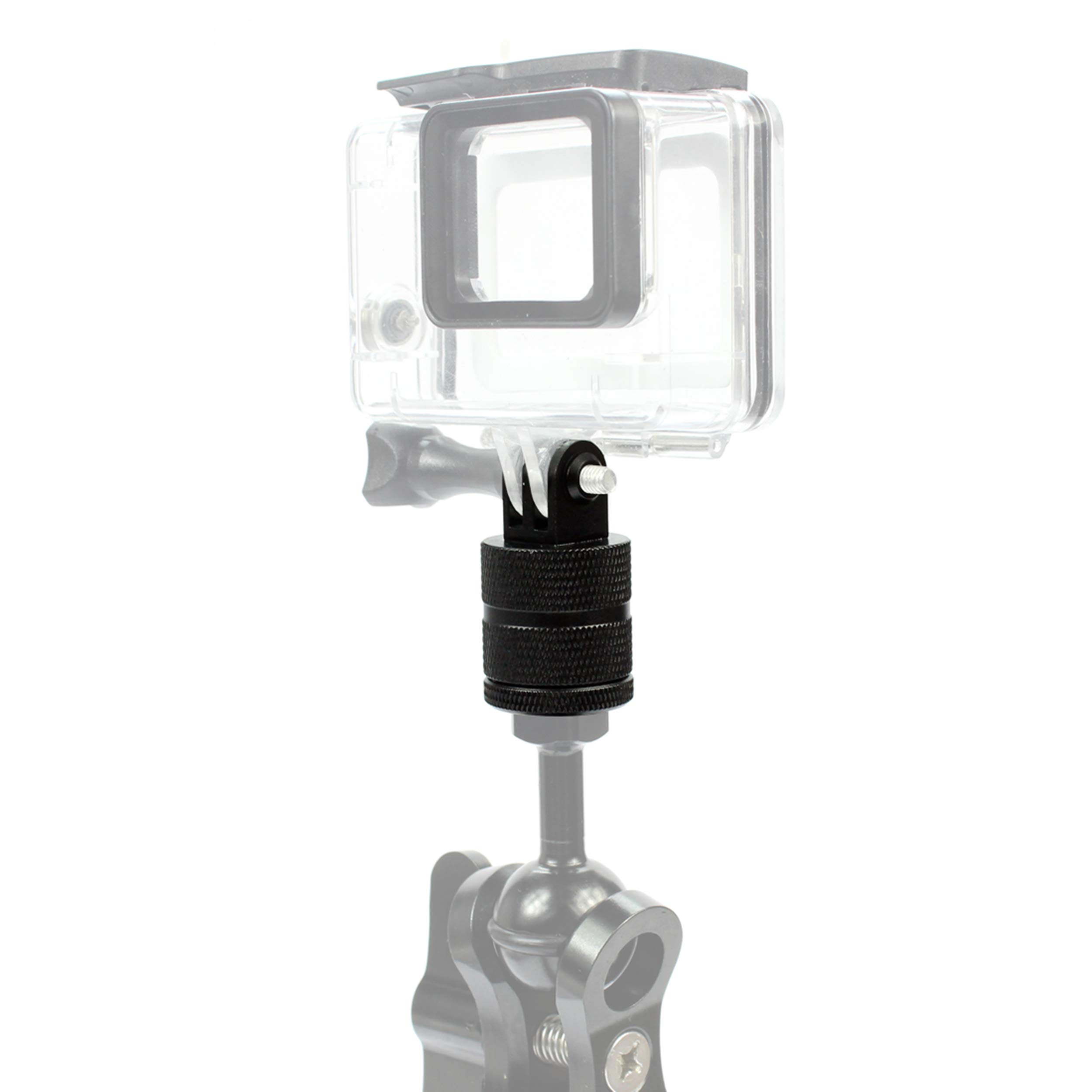 360° Rotating Aluminum Tripod Mount Adapter - 1/4 Inch 20 Thread for GoPro 12/11/10/9/8/7/6/5, DJI, XiaoYi & Standard 1/4