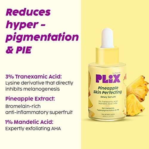 Prime Craft THE PLANT FIX 3% Tranexamic Acid Brightening Serum (30ml) & Pineapple Foaming Cleanser (100ml) - Dark Spot Corrector, Even Skin Tone, Hyperpigmentation Treatment | For Glowing Complexion, Daily Skincare Routine, Morning & Night Use