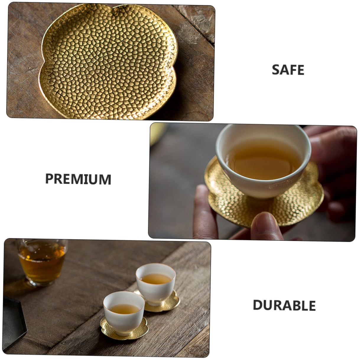 1pc Copper Tea Coaster - Insulated Tea Serving Tray & Teacup Holder - Decorative Household Cup Mat for Hot Beverages - Perfect for Tea Parties, Coffee Tables, and Kitchen Decor