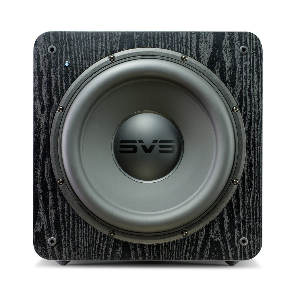 SB 2000 Speaker - Premium Black Ash Wood Finish with Power Outlet - Perfect for Home Theater, Gaming & Music Listening