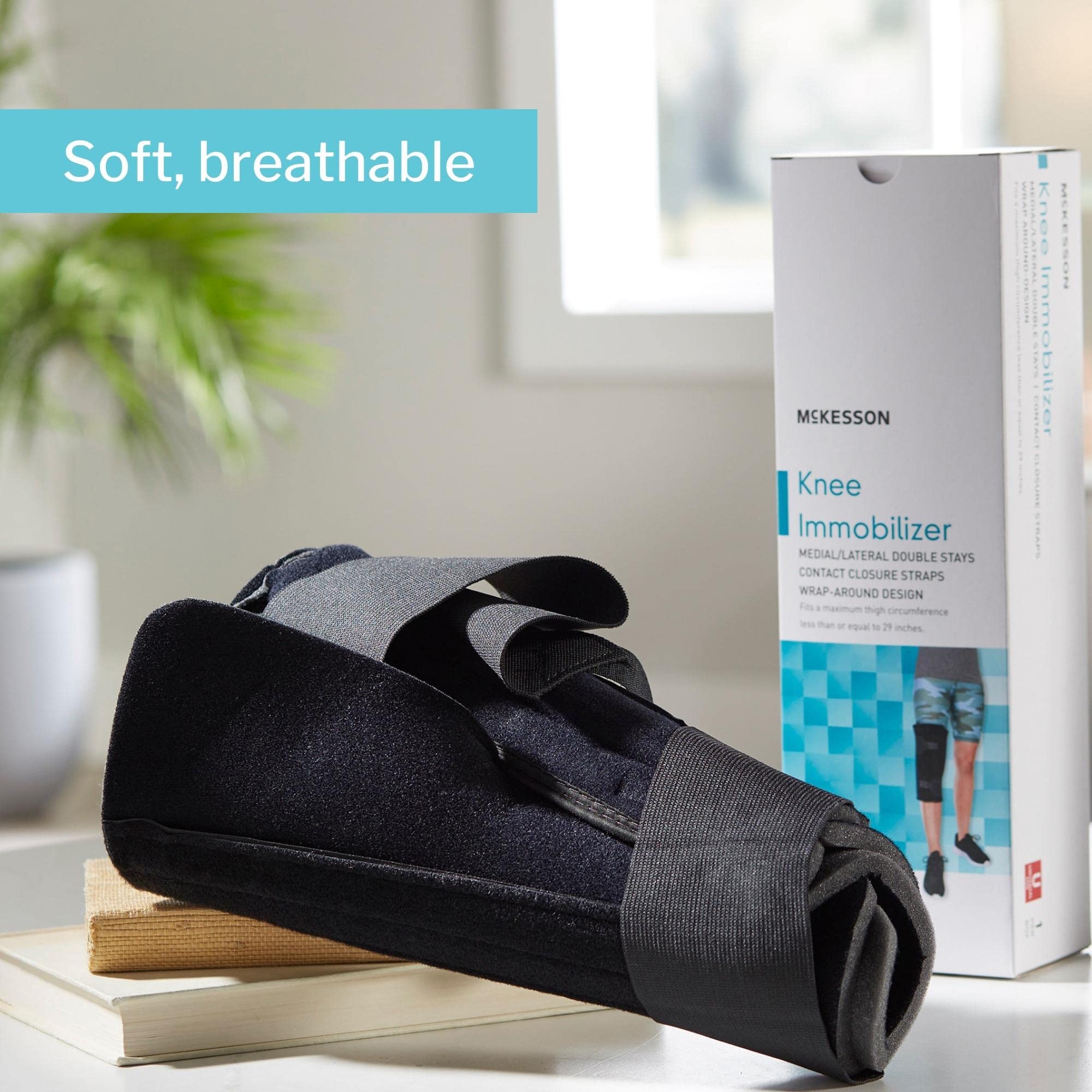 McKesson Adjustable Knee Immobilizer Brace for Women & Men - One Size Fits Most (12