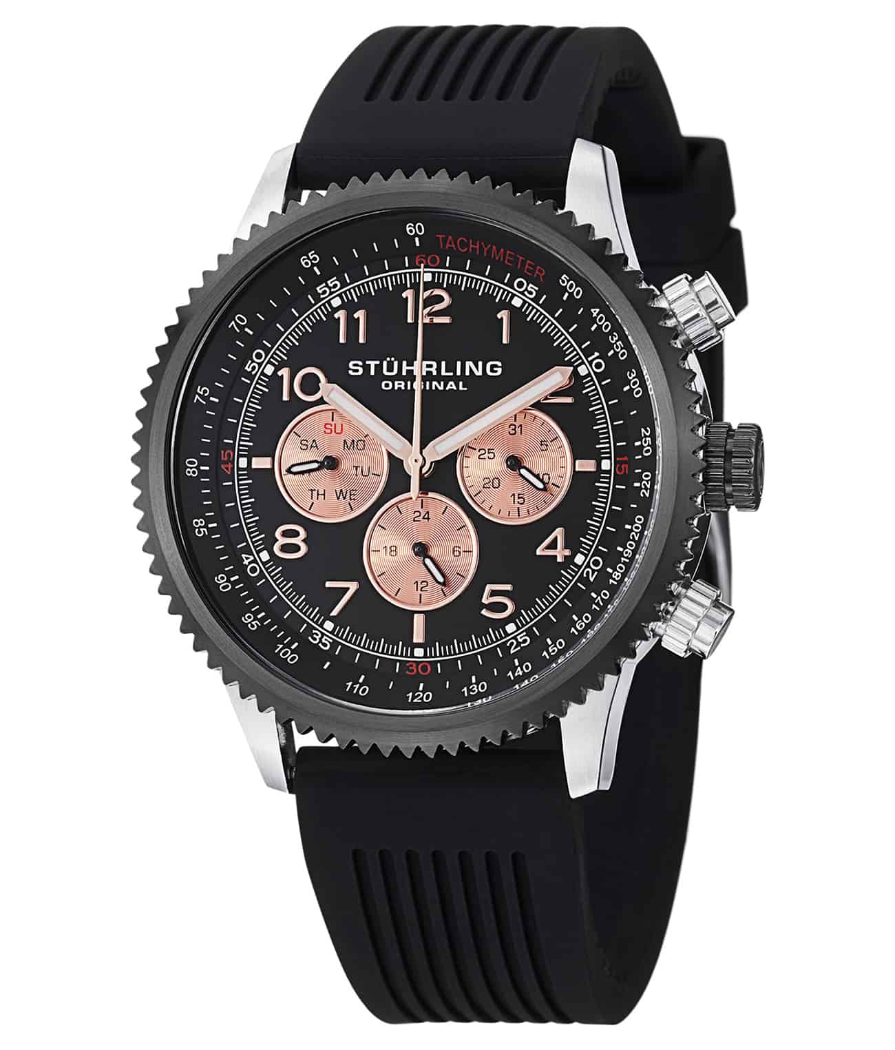Silhouette Sport 858R GMT Quartz 45mm Chronograph Watch for Men - Waterproof Durable Wristwatch for Travel, Diving & Outdoor Activities