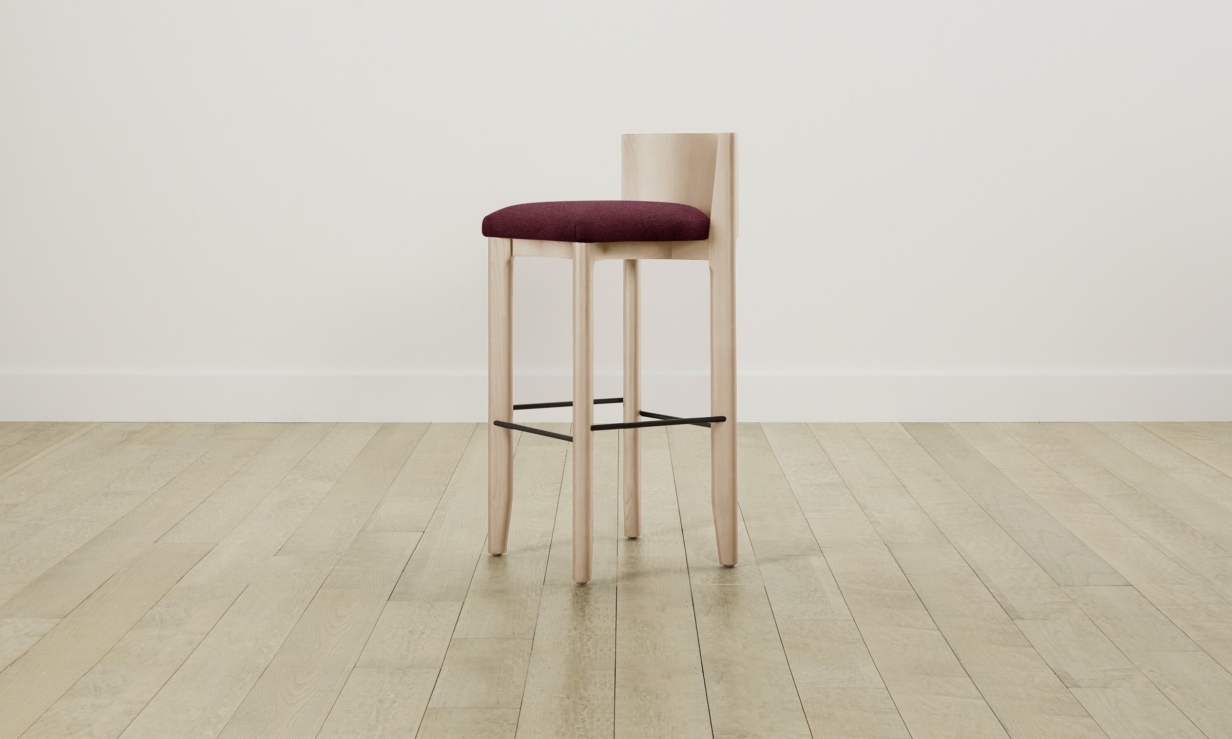 Delancey Bar & Counter Stool - Performance Velvet Upholstery in Merlot Red - Perfect for Kitchen Islands, Home Bars & Modern Dining Areas