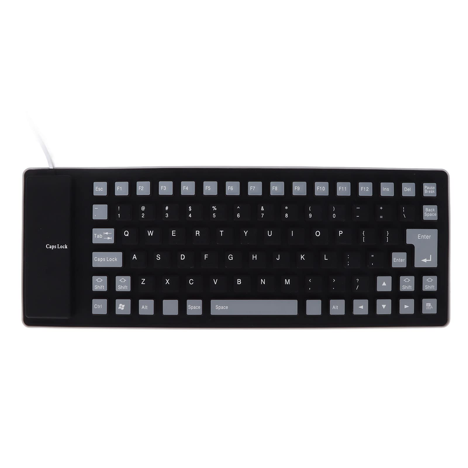Foldable Silicone Keyboard - 85 Keys Waterproof & Dustproof USB Wired Keyboard for PC Laptop - Portable Silent Typing with Fully Sealed Design (Black) | Perfect for Travel, Office & Home Use