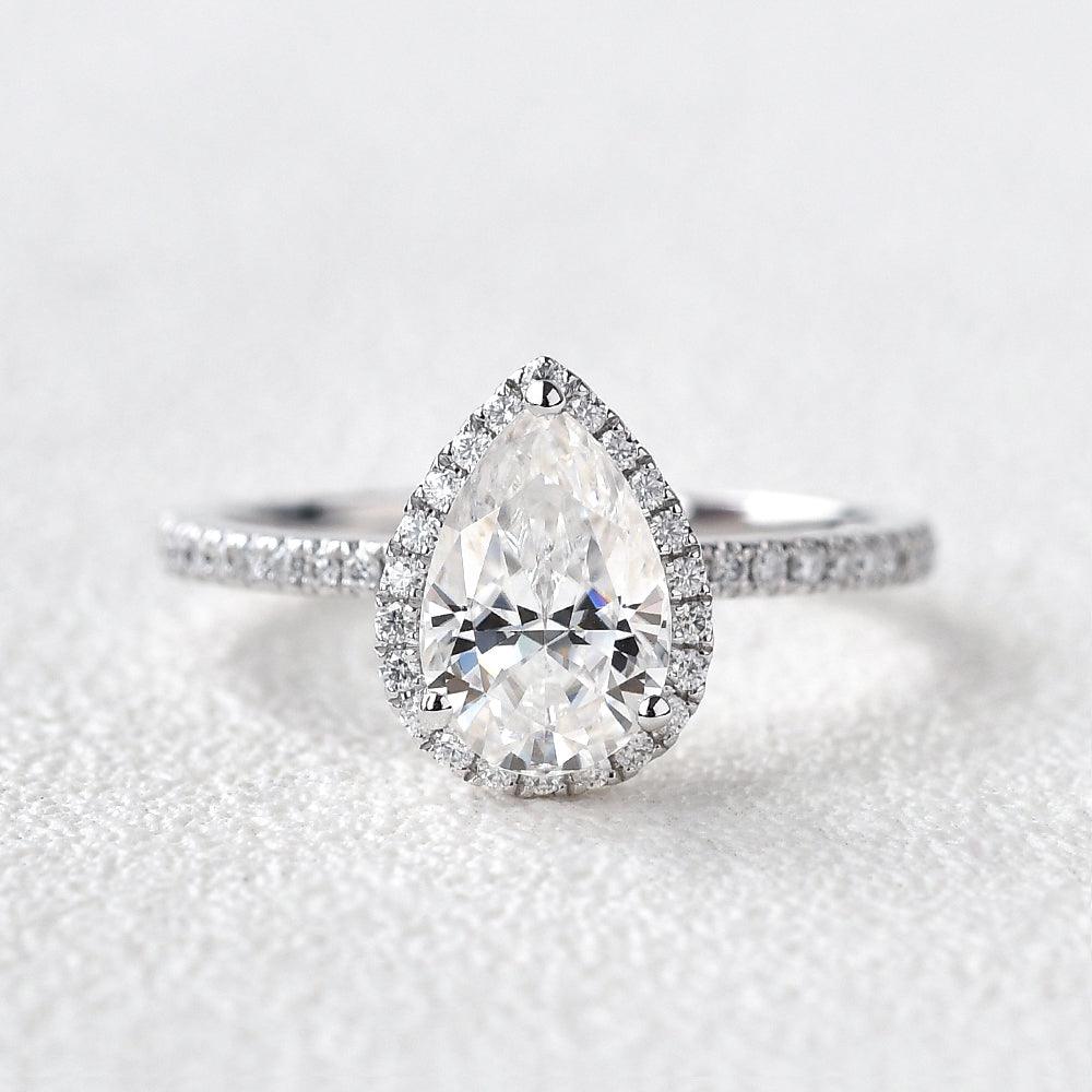 Exquisite Pear Shaped Moissanite Engagement Ring in 14K Gold - Perfect for Proposals, Anniversaries & Romantic Occasions