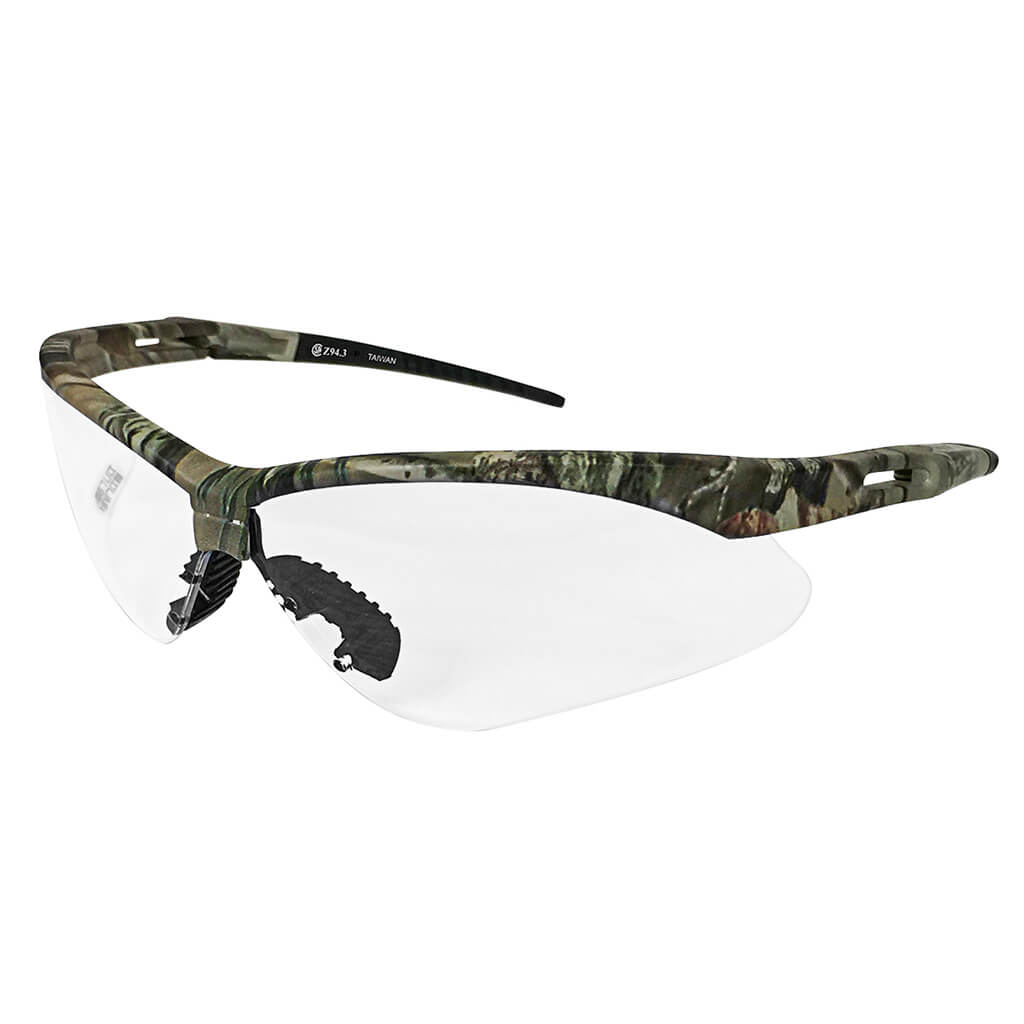 DuraDrive A07 25C Clear Lens Military Camo Safety Glasses - Anti-Scratch, UV Protection, Lightweight - Perfect for Shooting, Hunting, Outdoor Sports & Work Safety