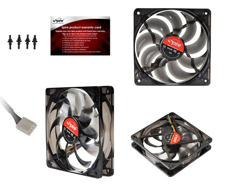 Spire Blue Star 120x120x25mm High Performance LED PWM Fan SP12025S1L4 B - Perfect for PC Cooling, Gaming Rigs & Computer Case Airflow