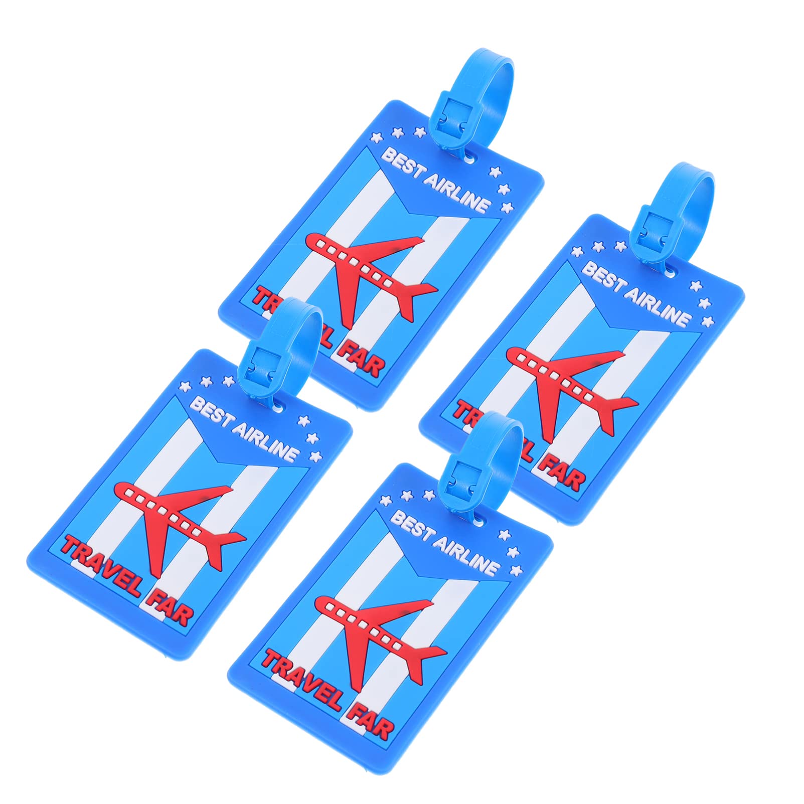 VALICLUD Silicone Luggage Tags - 4 Pack Durable Suitcase ID Labels with Business Card Holder | Waterproof Travel Bag Tags for Suitcases, Backpacks & School Bags | Perfect for Airports, Cruises & Business Trips
