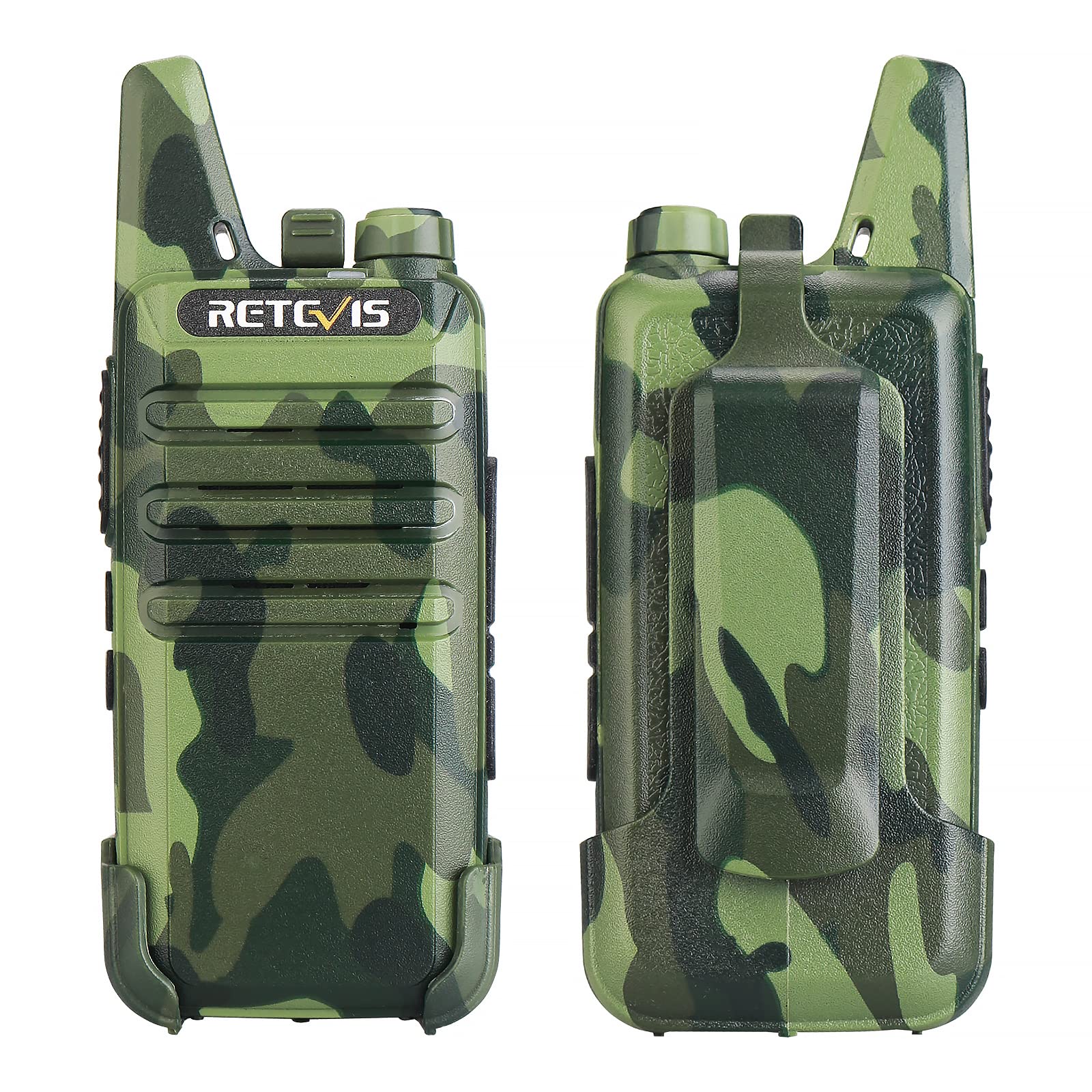 Retevis RT22 Rechargeable Walkie Talkies - Long Range Two-Way Radios with VOX Hands Free, Portable & Lightweight for Hunting, School, Restaurant (10 Pack, Camouflage) - Perfect for Outdoor Adventures, Emergency Communication and Team Coordination