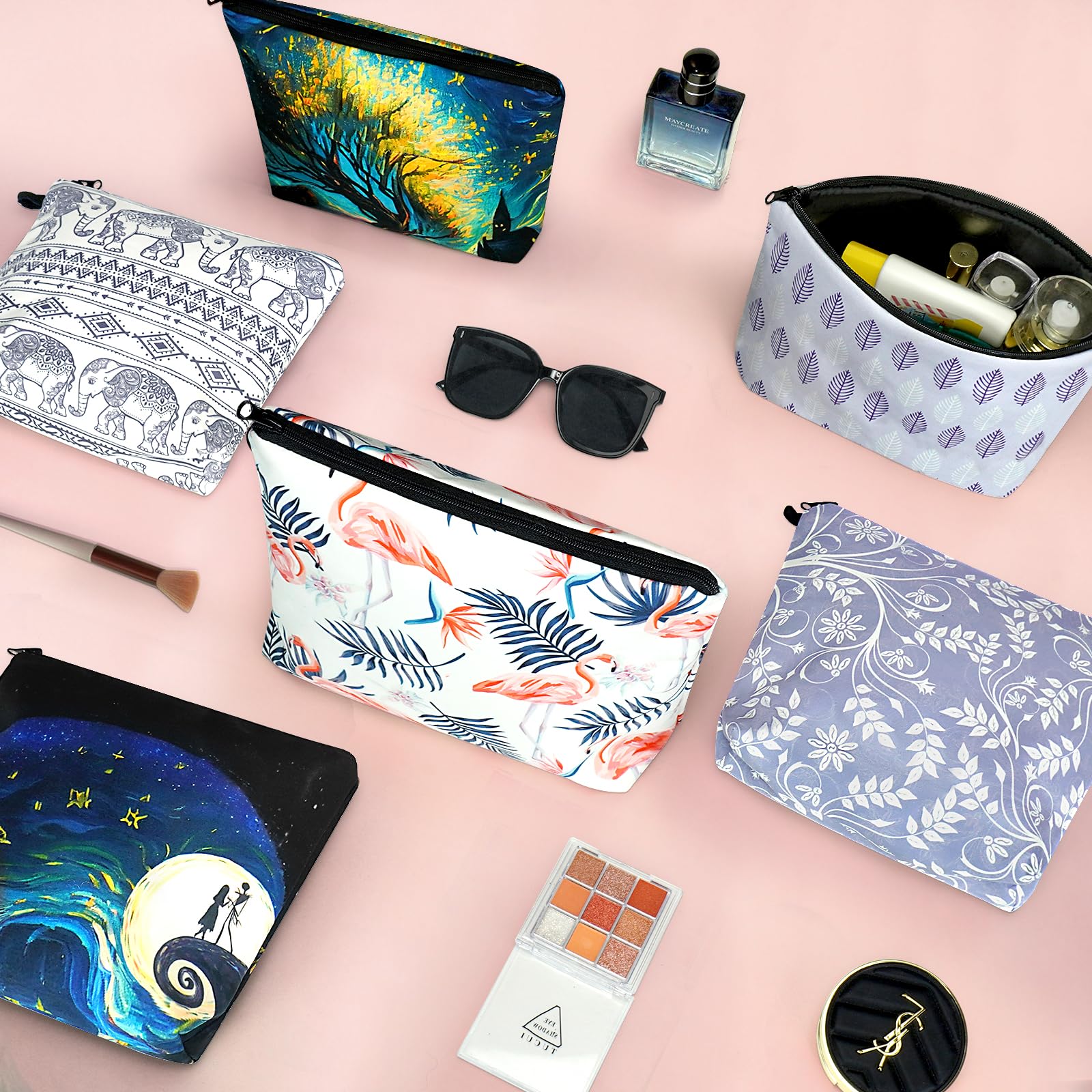 Noozion 2-Piece Waterproof Cosmetic Bag Set for Women - Small Travel Makeup Organizer Pouch for Toiletries & Cosmetics | Perfect for Travel, Gym, or Daily Use - Great Gift for Girls & Women