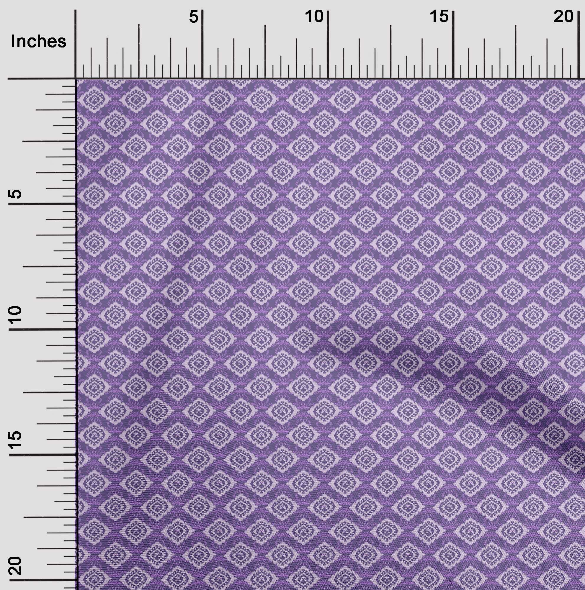 oneOone Georgette Viscose Violet Ikat Fabric - 42 Inch Wide Printed Textile for DIY Clothing, Dresses & Home Decor | Premium Sewing Supplies by The Yard
