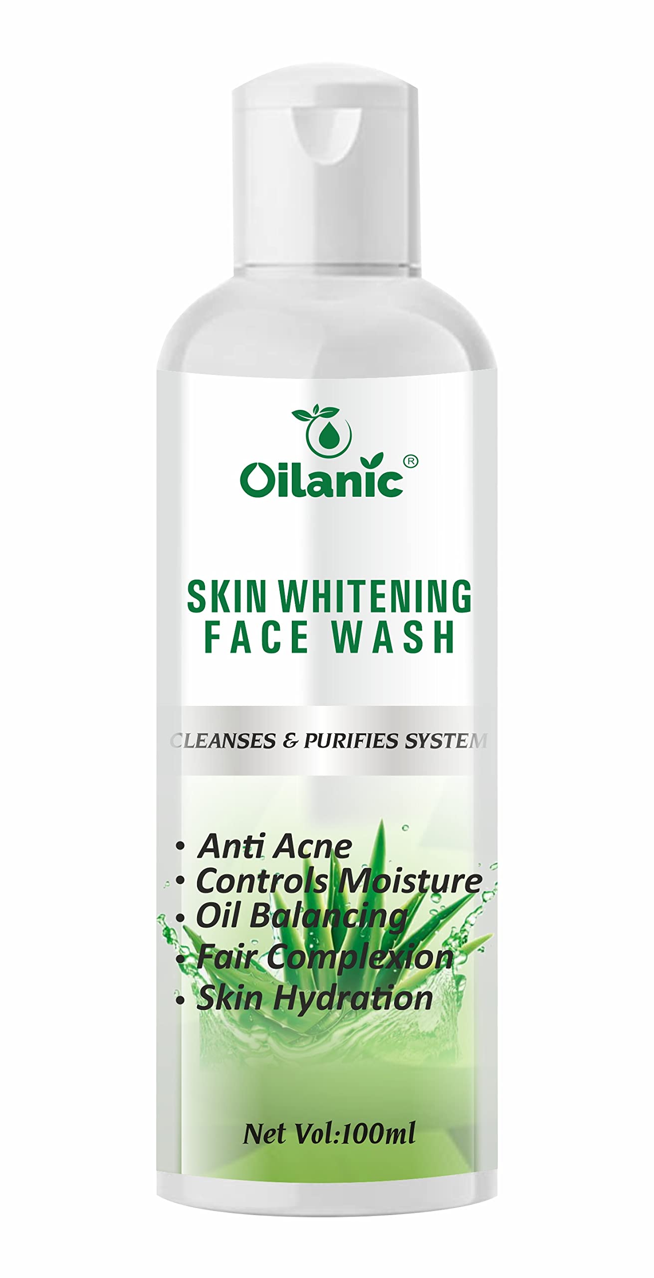 Oilanic Men's Brightening Face Wash for Acne & Scar Treatment - Removes Sunburn & Dark Spots - 100ml (Pack of 1) | Perfect for Daily Skincare & Post-Shave Soothing