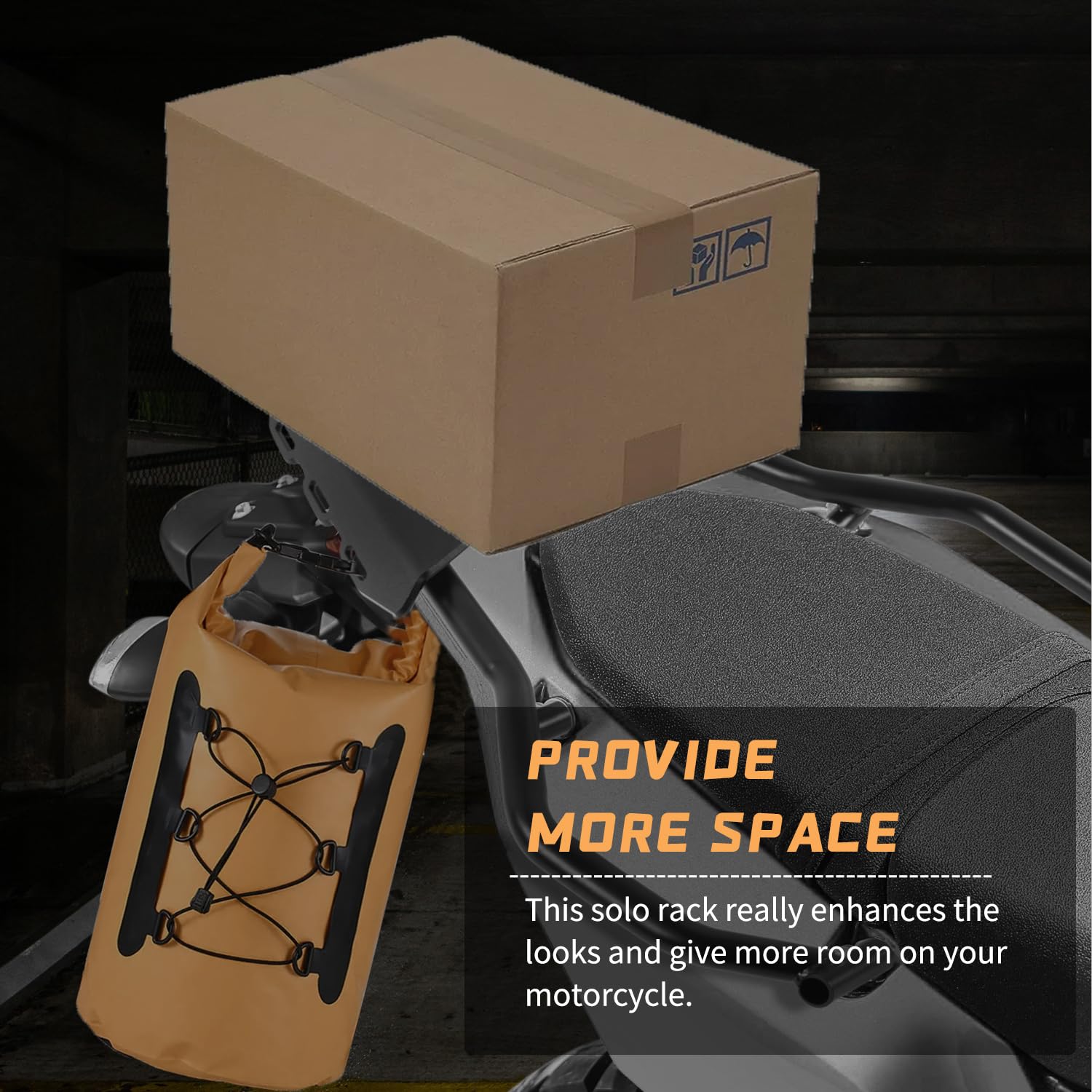 Yamaha Tenere 700 Motorcycle Rear Cargo Rack - Heavy Duty Steel Luggage Carrier Top Mount Bracket Kit for 2018-2024 Models - Perfect for Adventure Touring & Off-Road Travel Accessories