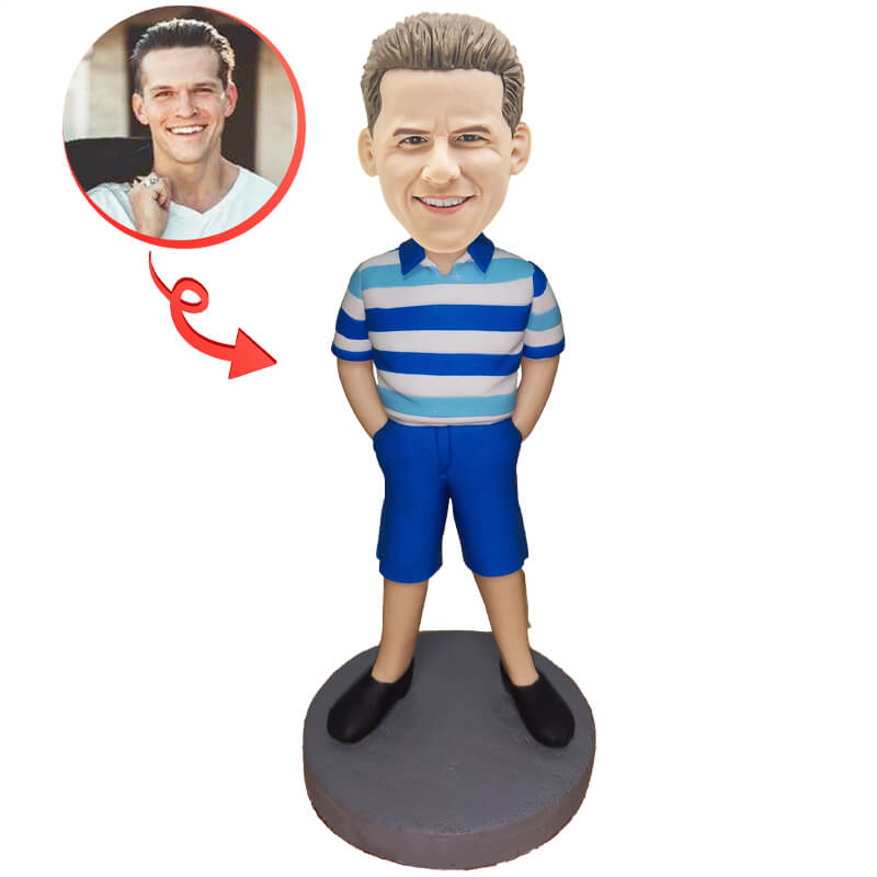 Custom Casual Male Bobblehead - Personalized Figurine Gift for Men - Perfect for Office Desk Decor, Birthday Presents & Collectibles