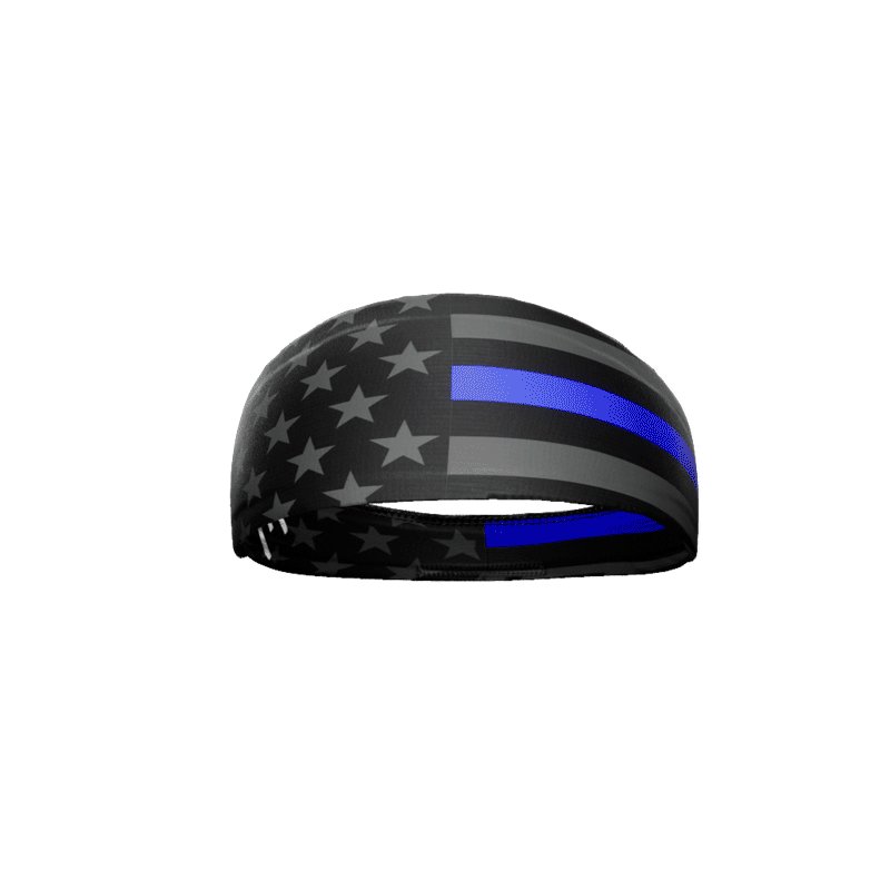 Thin Blue Line Headband - Adjustable & Comfortable Police Support Headband for Men & Women - Perfect for Workouts, Running, and Showing Support