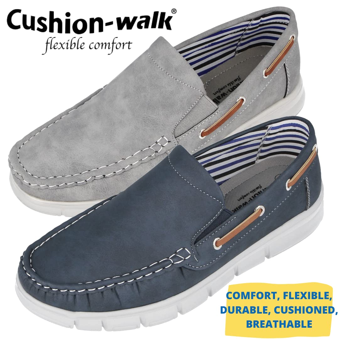 Men's Faux Leather Slip-On Classic Boat Deck Loafers - Comfortable Casual Shoes for Work, Travel & Everyday Wear