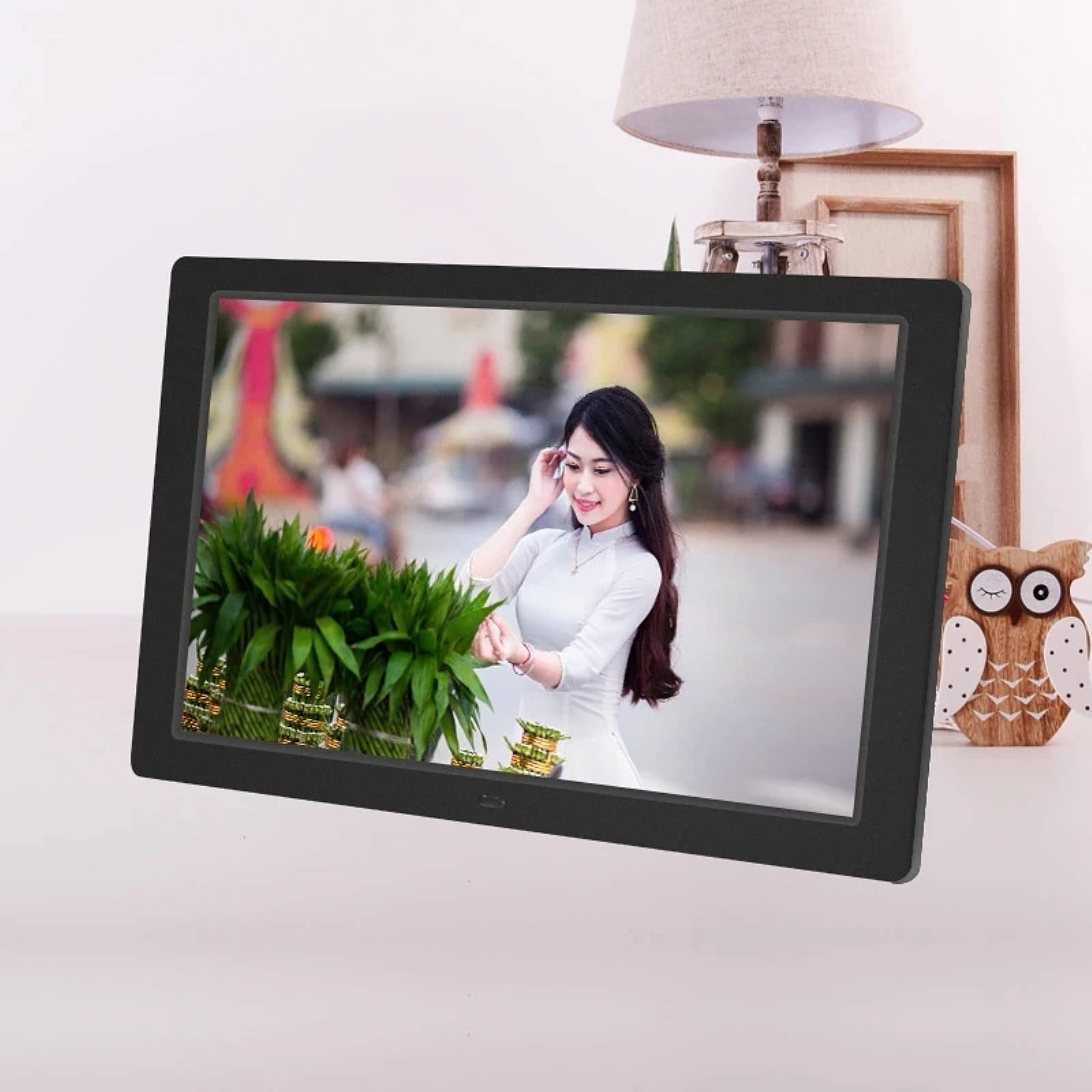 15.4 Inch Digital Picture Frame - 1280x800 HD LCD Display, Remote Control, Smart Electronic Photo Frame for Home & Office - Black Digital Photo Frame for Wall & Desk Display