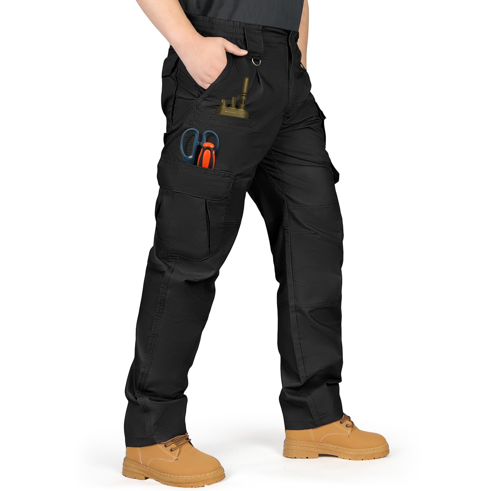 IGOLUMON Men's Tactical Pants - Stretch Ripstop Cargo Pants for Outdoor Work & Hiking | Lightweight, Breathable, Durable | Perfect for EDC, Camping & Adventure Activities