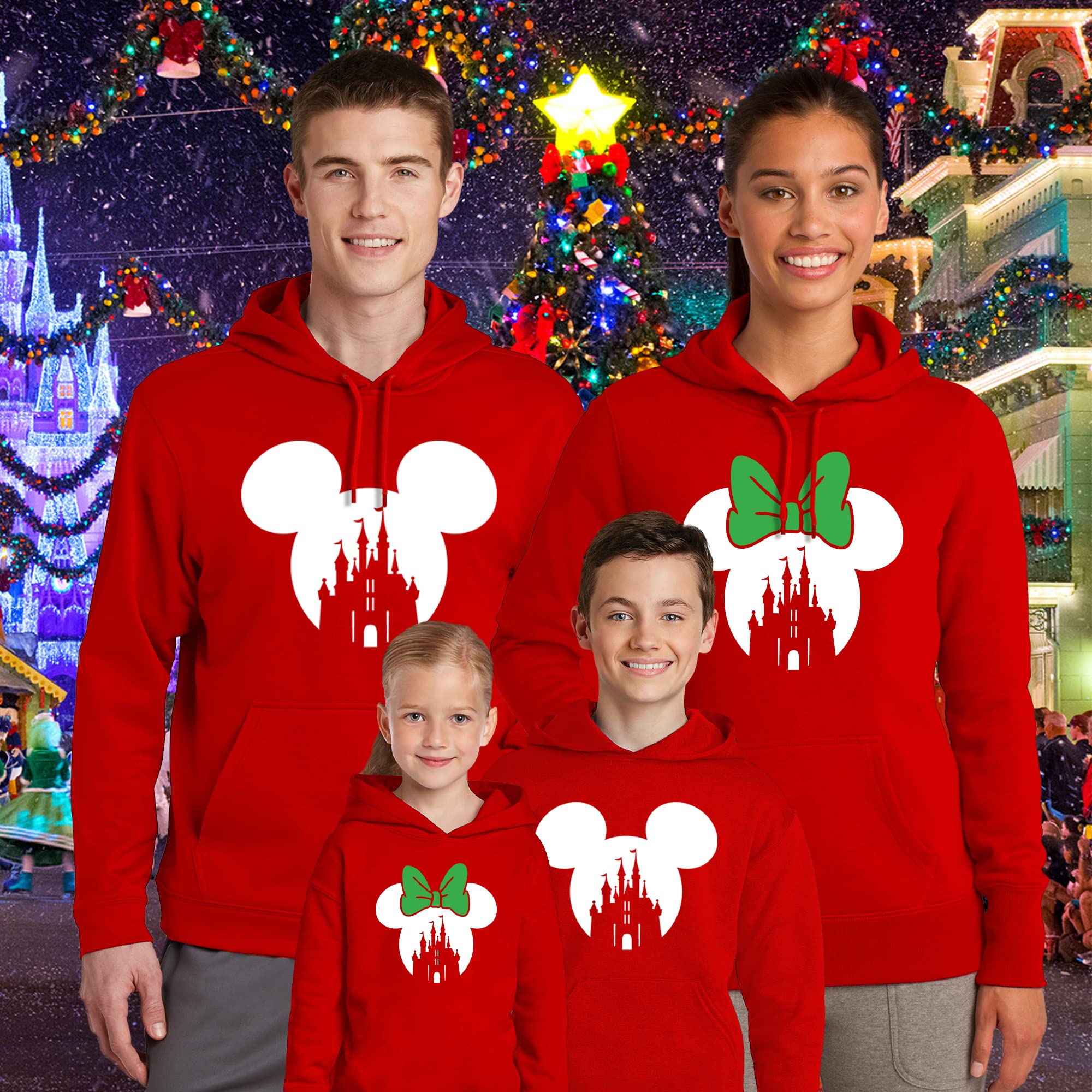 Matching Family Cotton Hoodies - Mickey & Minnie Mouse Hooded Sweatshirts for Couples, Parents & Kids - Perfect for Christmas Gifts, Family Outfits & Disney Theme Parties