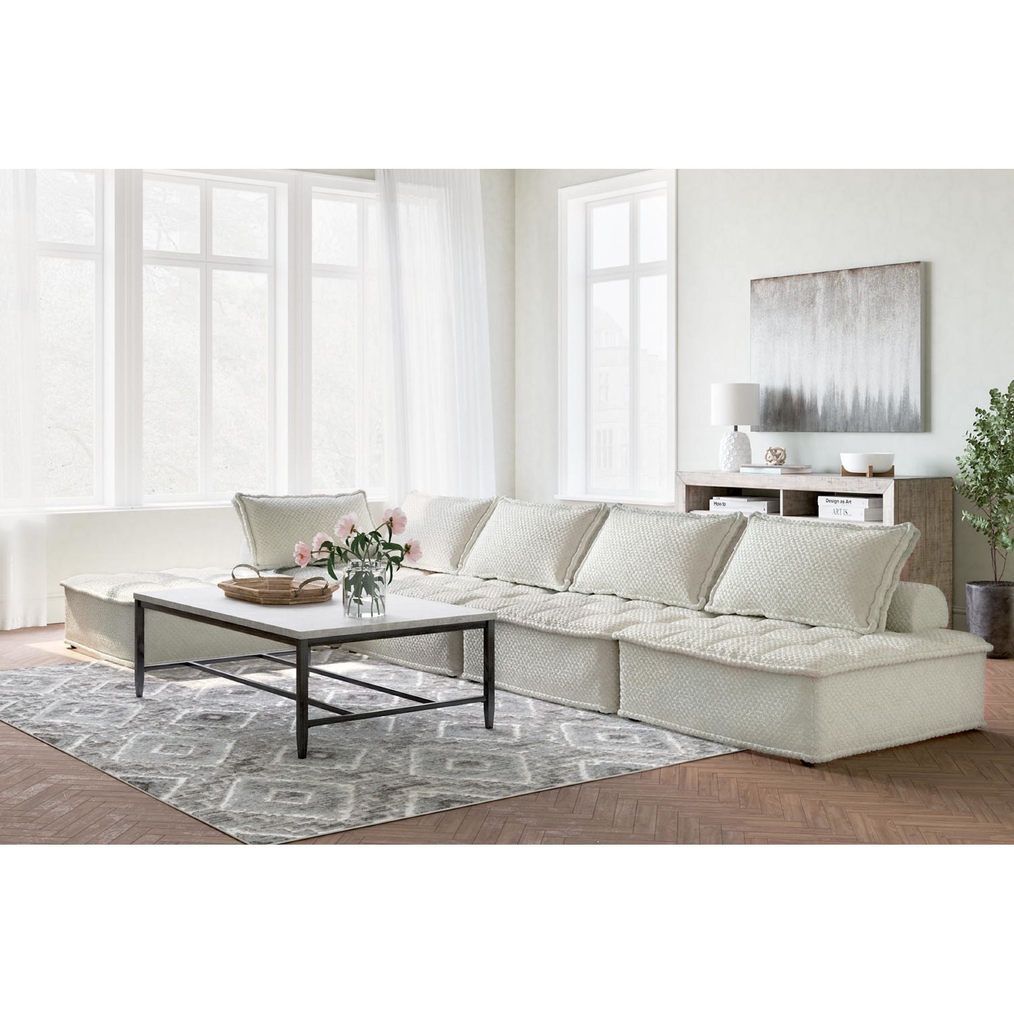5-Piece Modular Sectional Sofa Set - Modern L-Shaped Couch with Reversible Chaise for Living Room, Family Room & Home Theater