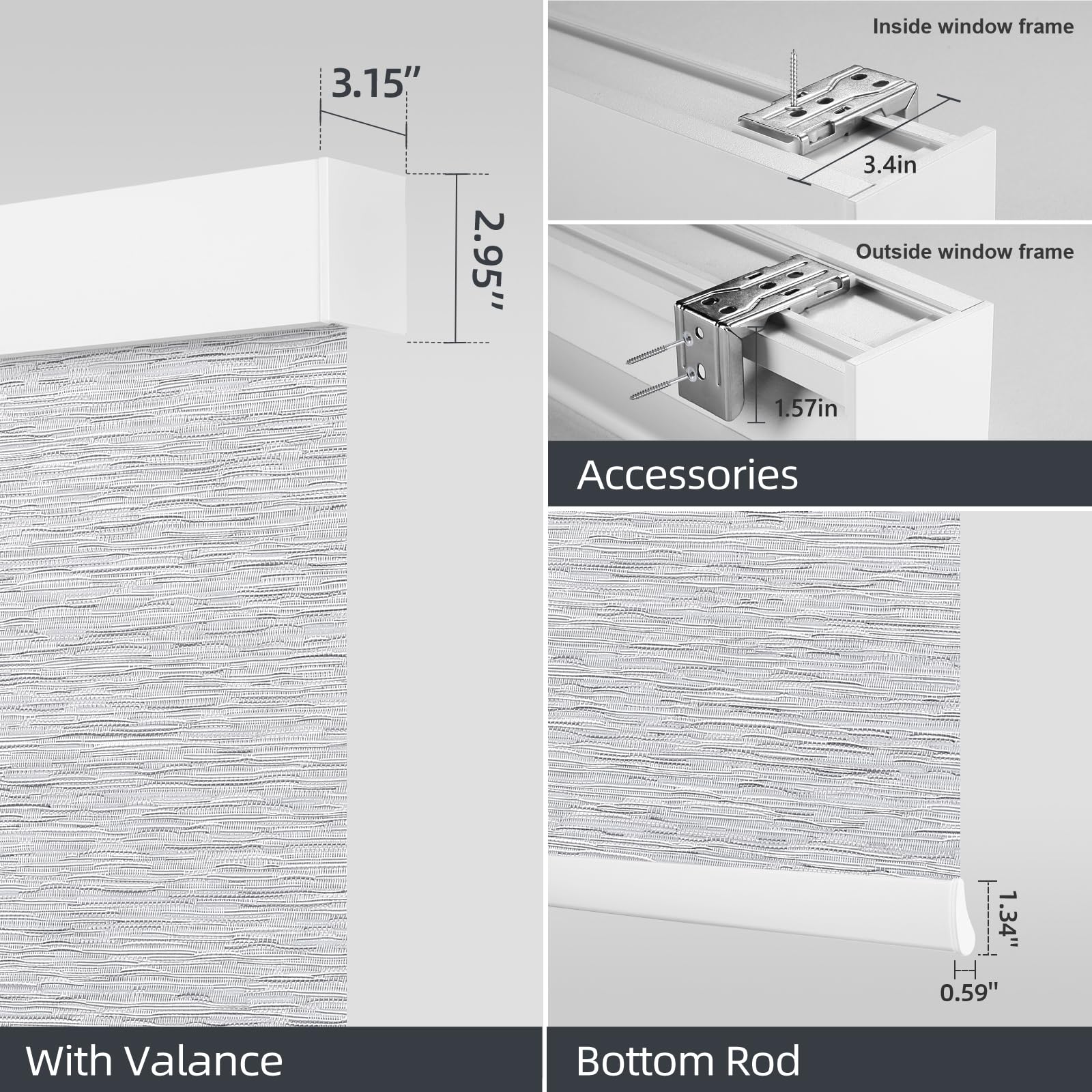 Motorized Blackout Window Blinds - Custom Width (21-97 inches) with Remote Control, Wireless & Rechargeable Roller Shades for Home, Office, Hotel - Full Blackout Gray - Perfect for Light-Sensitive Sleepers & Privacy Protection