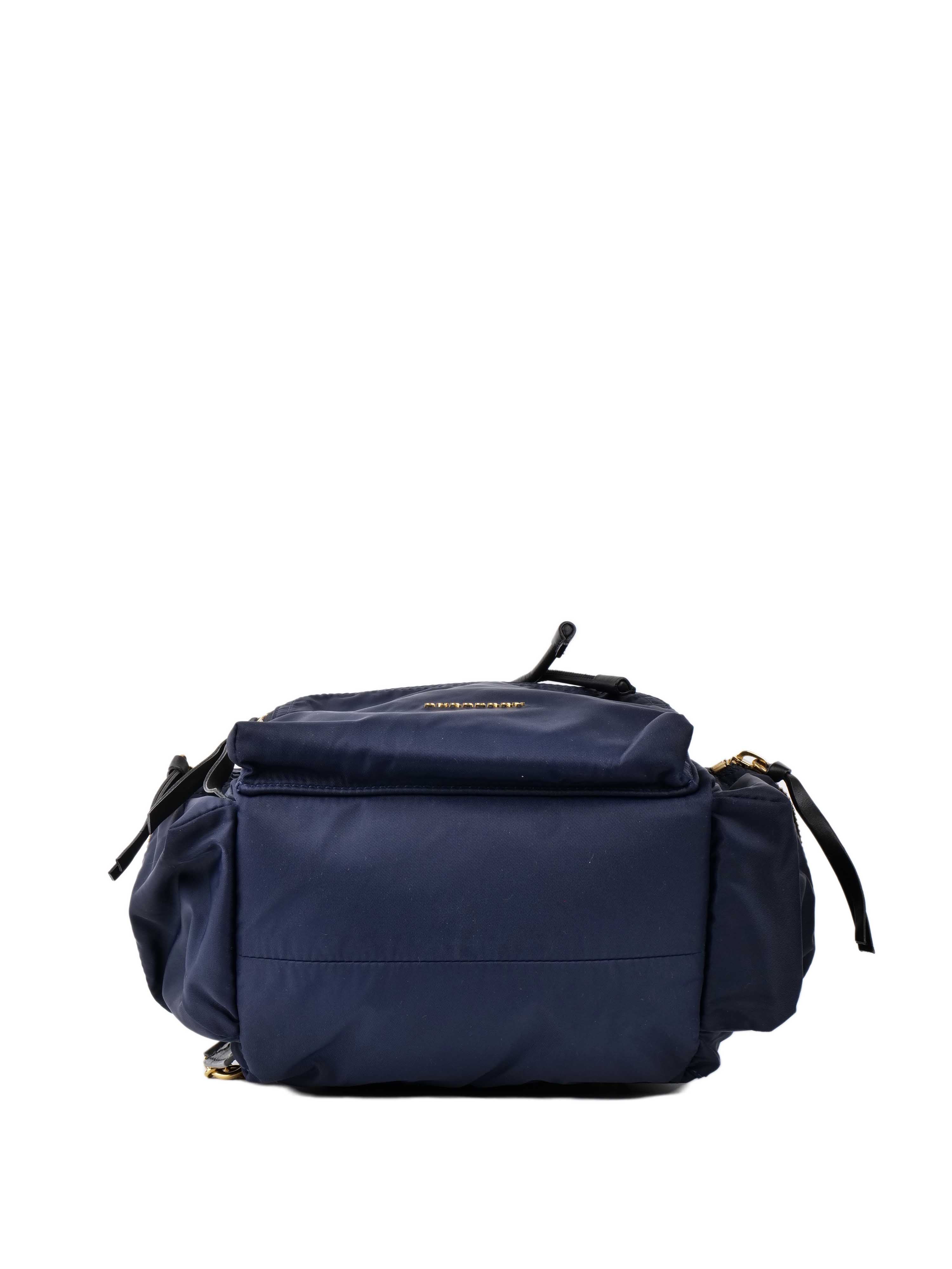 Burberry Navy Nylon Backpack for Men & Women | Waterproof Travel Backpack | Stylish Laptop Bag for Work, School & Outdoor Adventures