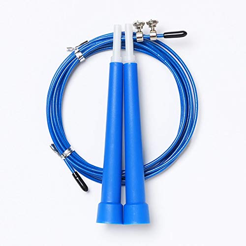 Adjustable Steel Wire Jump Rope - 3M Speed Skipping Rope for Fitness, Workout & Exercise | Home & Gym Training Equipment | Perfect for Cardio, Boxing & CrossFit (Blue)